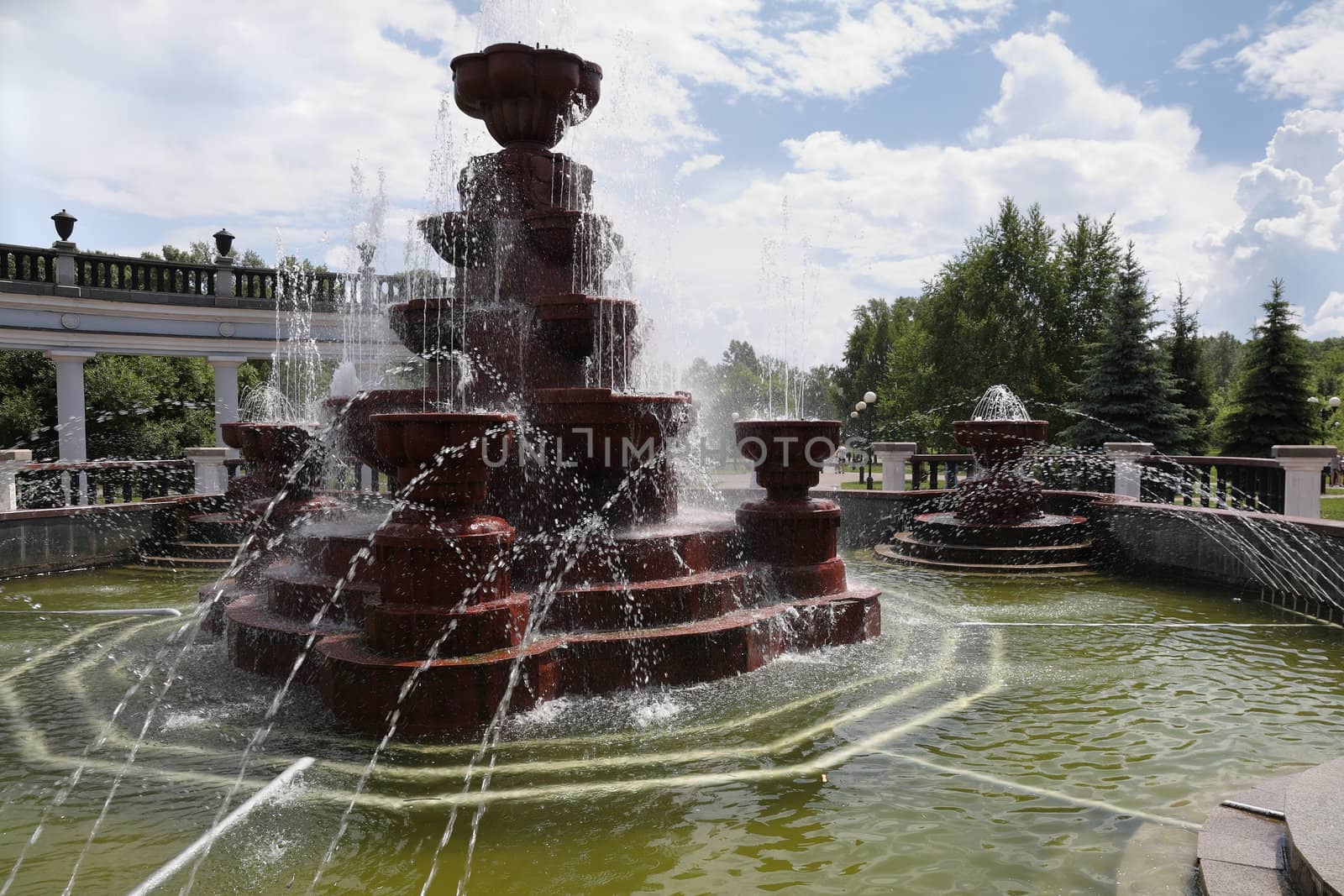 Beautiful fountain in city park