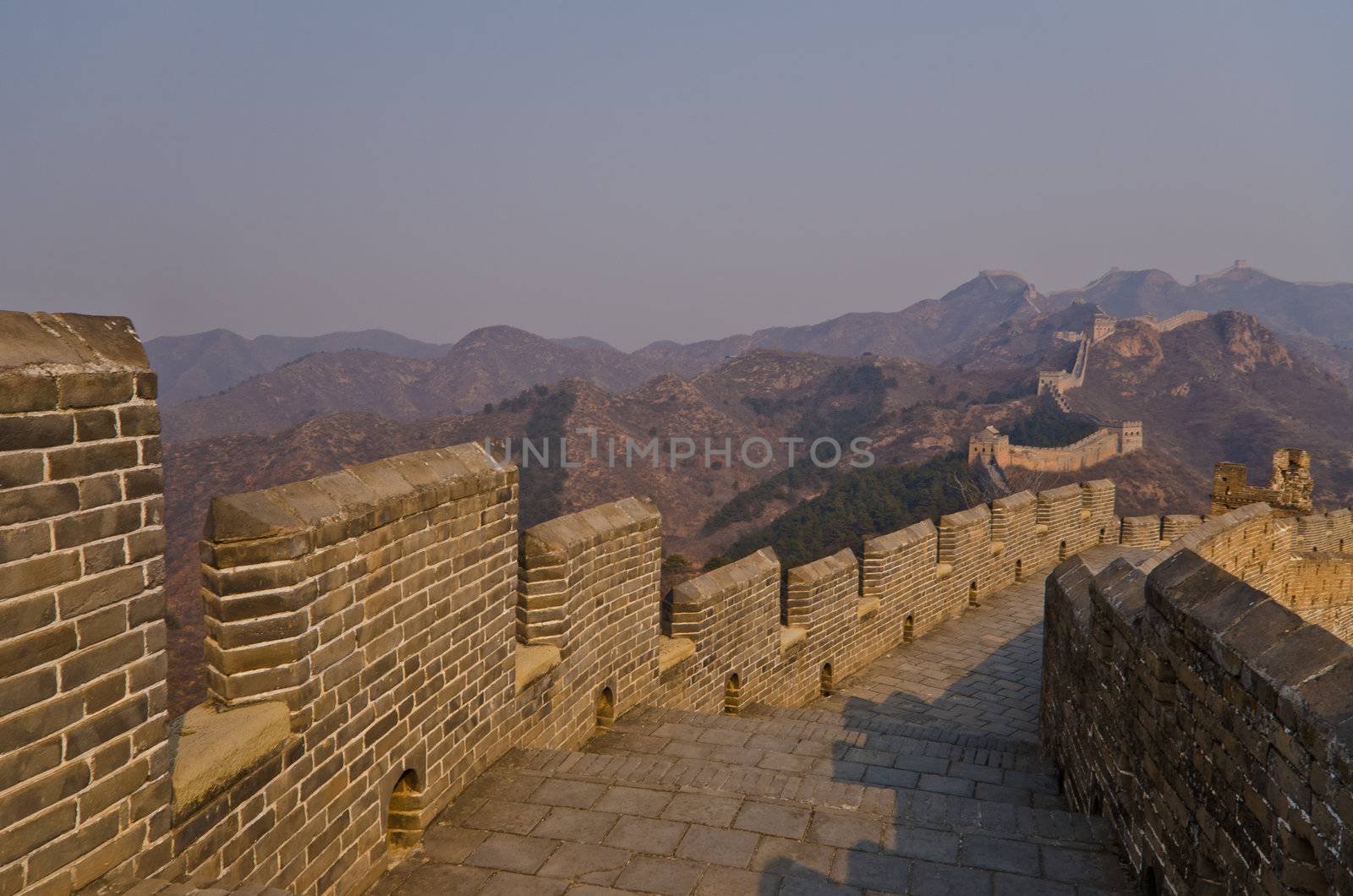 Great Wall of China at Sunny Day.