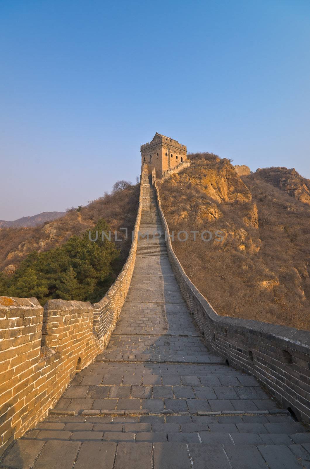 Great Wall of China at Sunny Day.