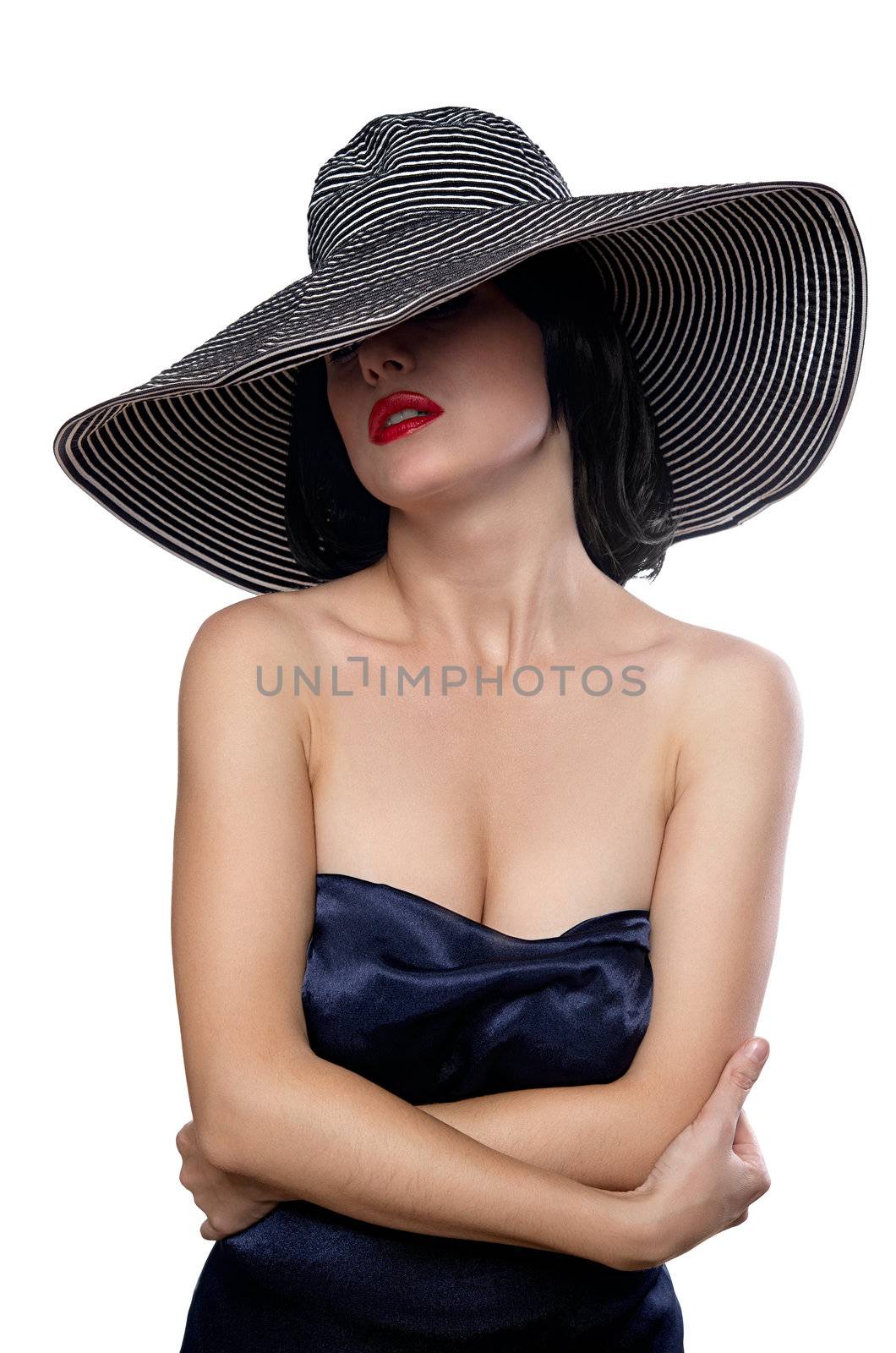 Woman in a wide brim hat by kirs-ua