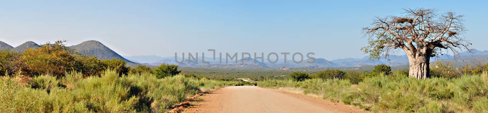 Kaokoveld panorama from the road to Epupa. Compiled from three separate photos