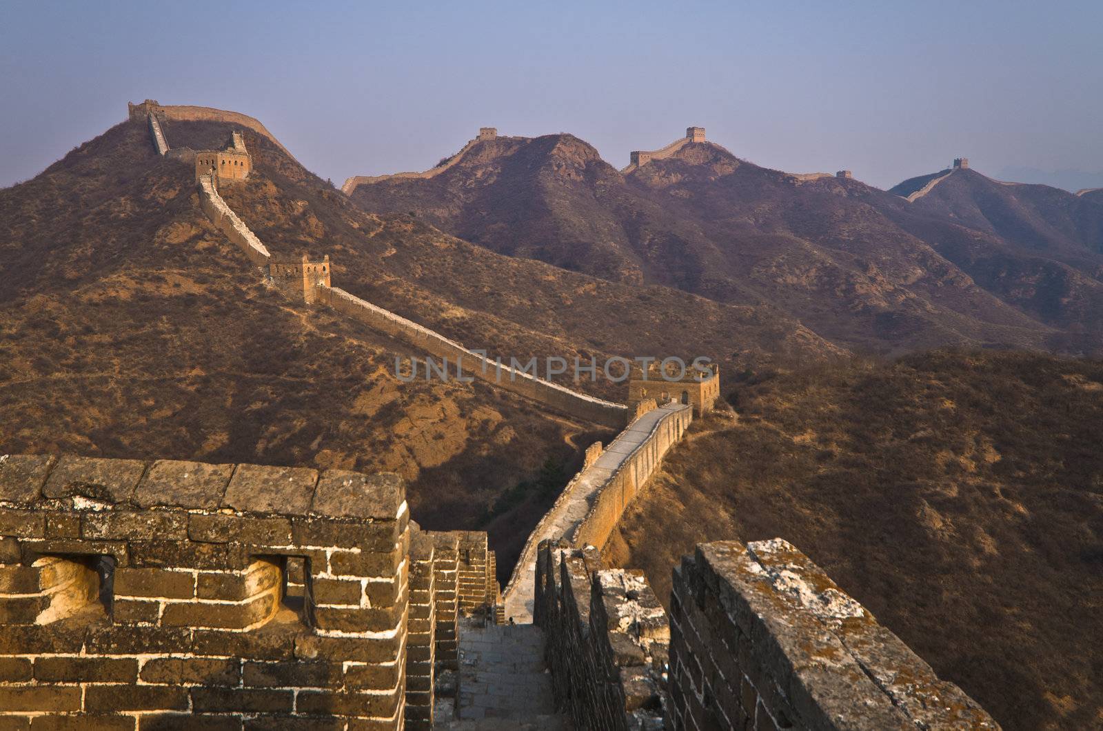 Great Wall of China at Sunny Day.