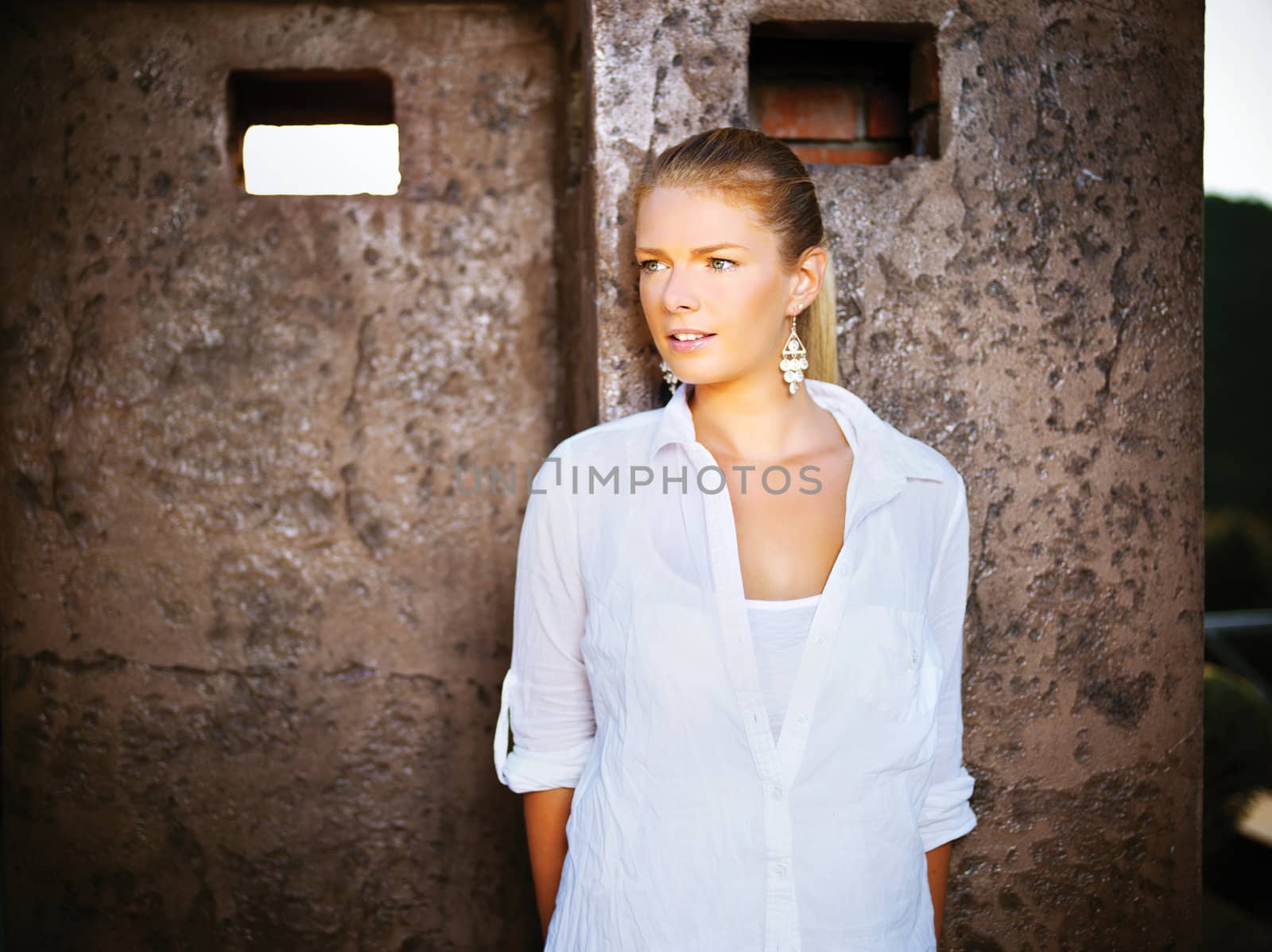 Girl outdoor, white dressed by imarin