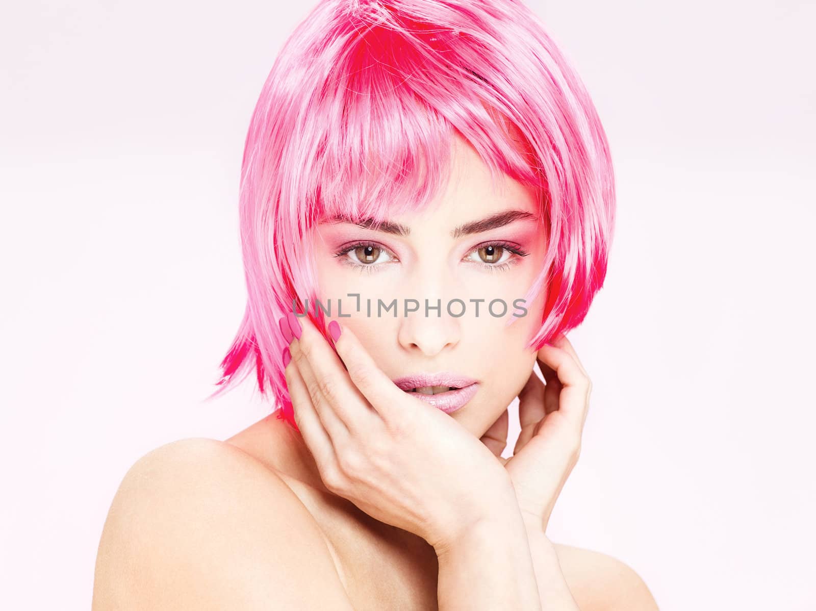 pretty pink hair woman by imarin