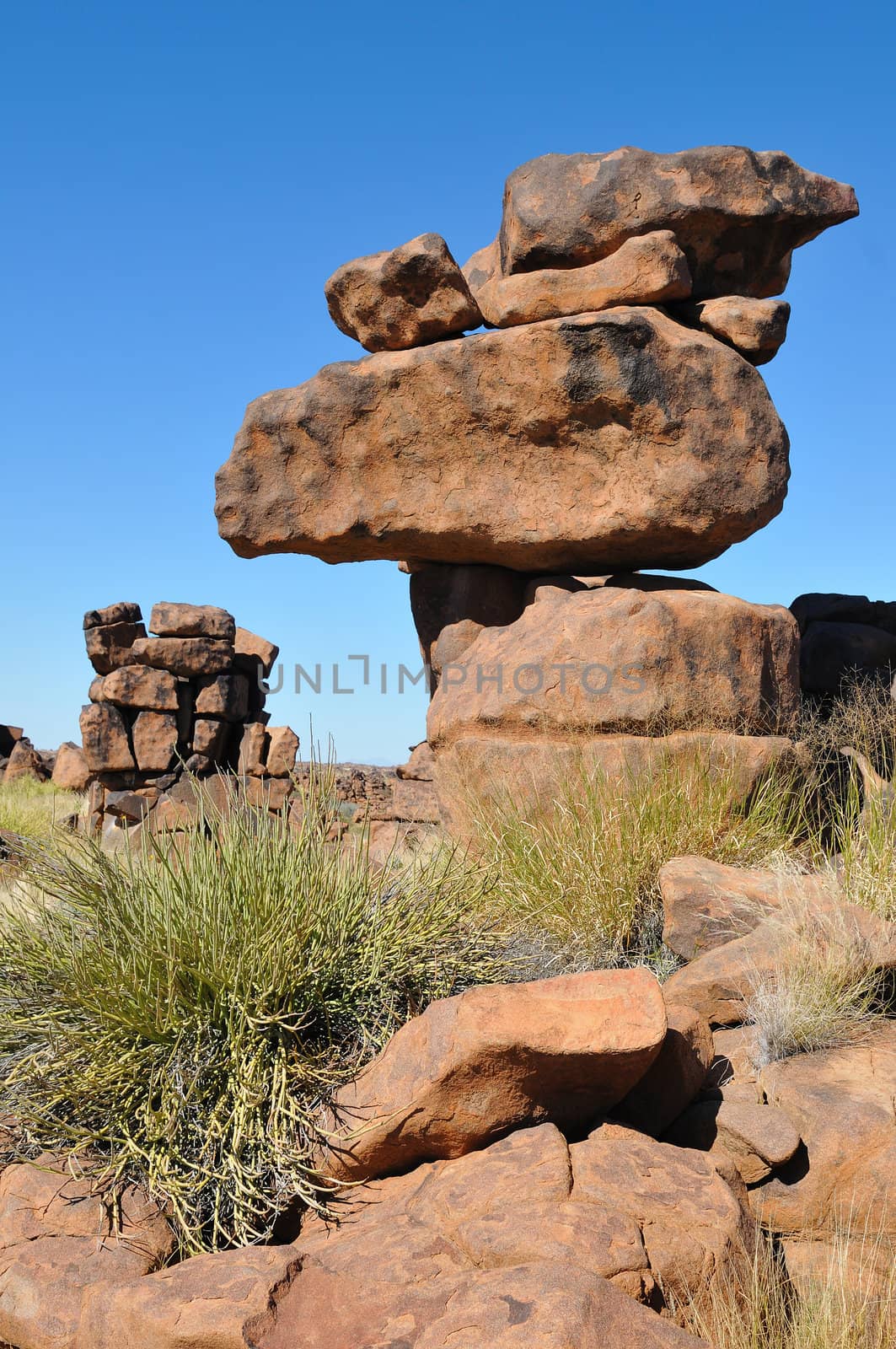 Rock formation at Giant's playground near Keetmanshoop, Namibia 