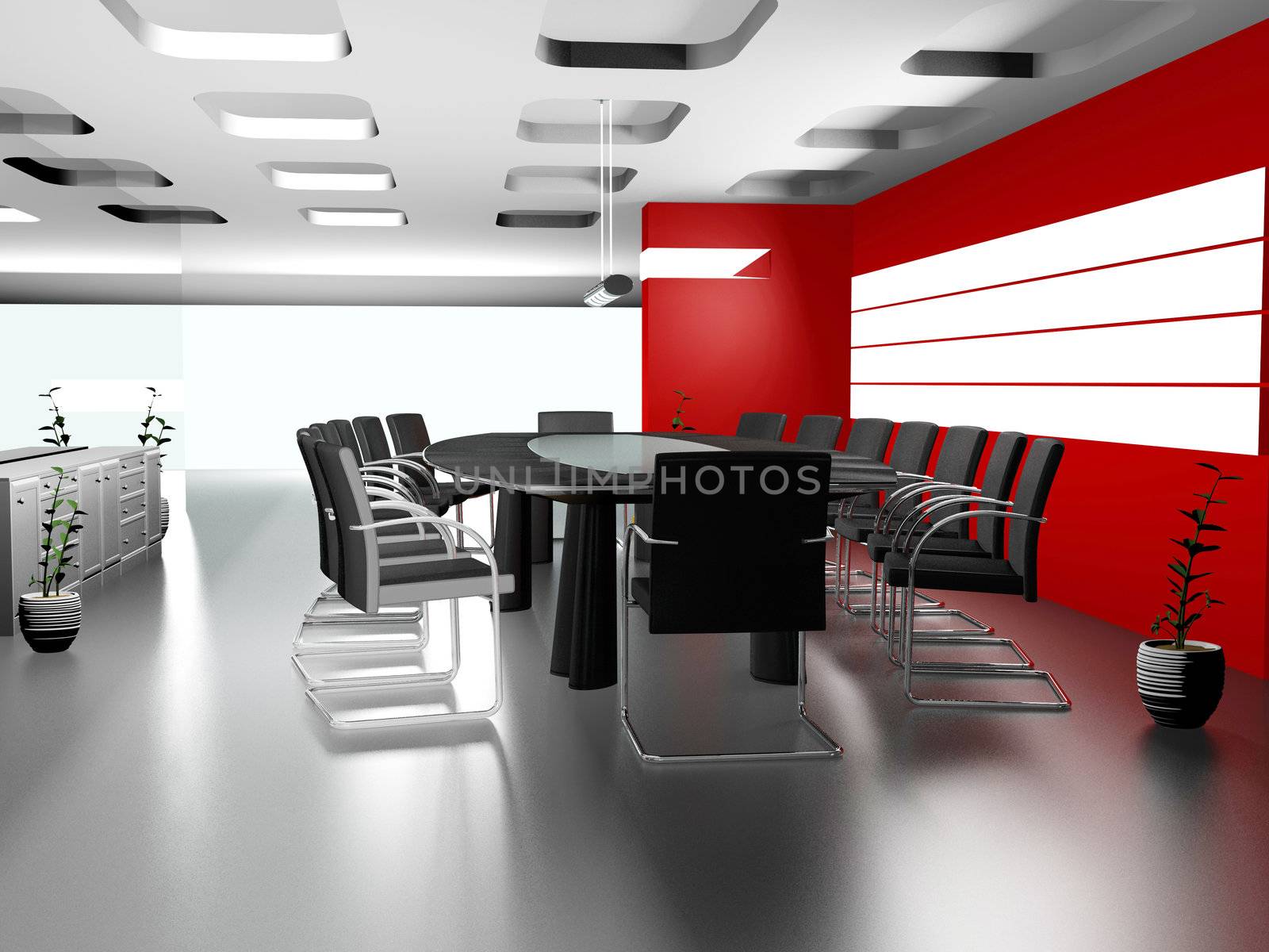 Interior of modern office 3D