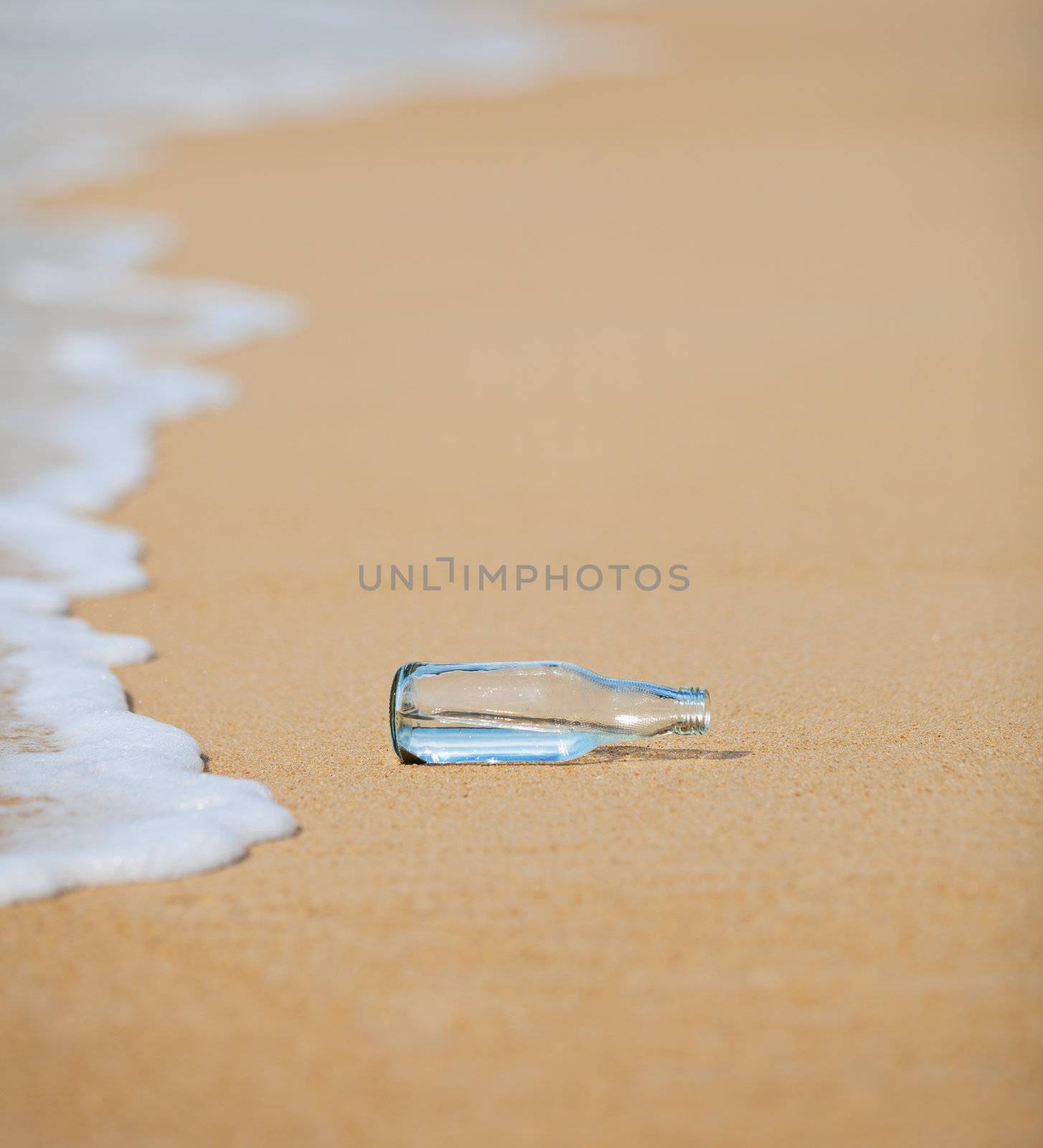 Bottle on the beach by pzaxe