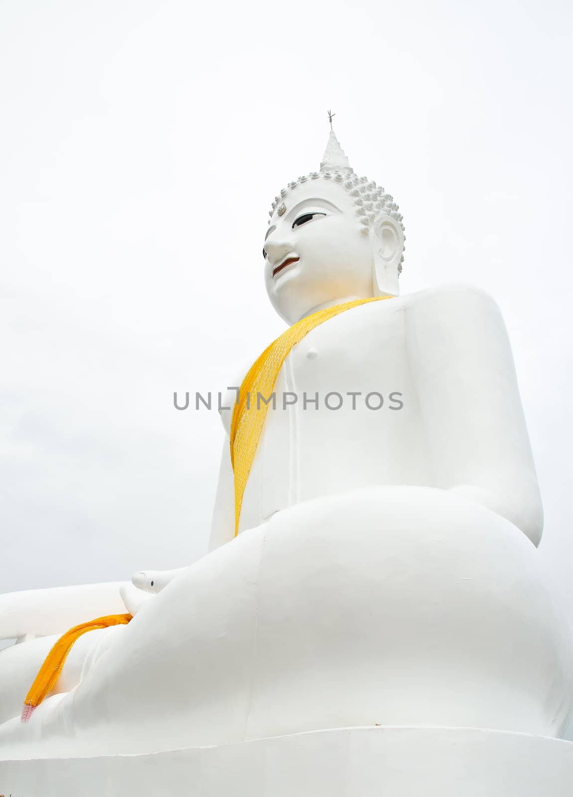 white buddha with white background
