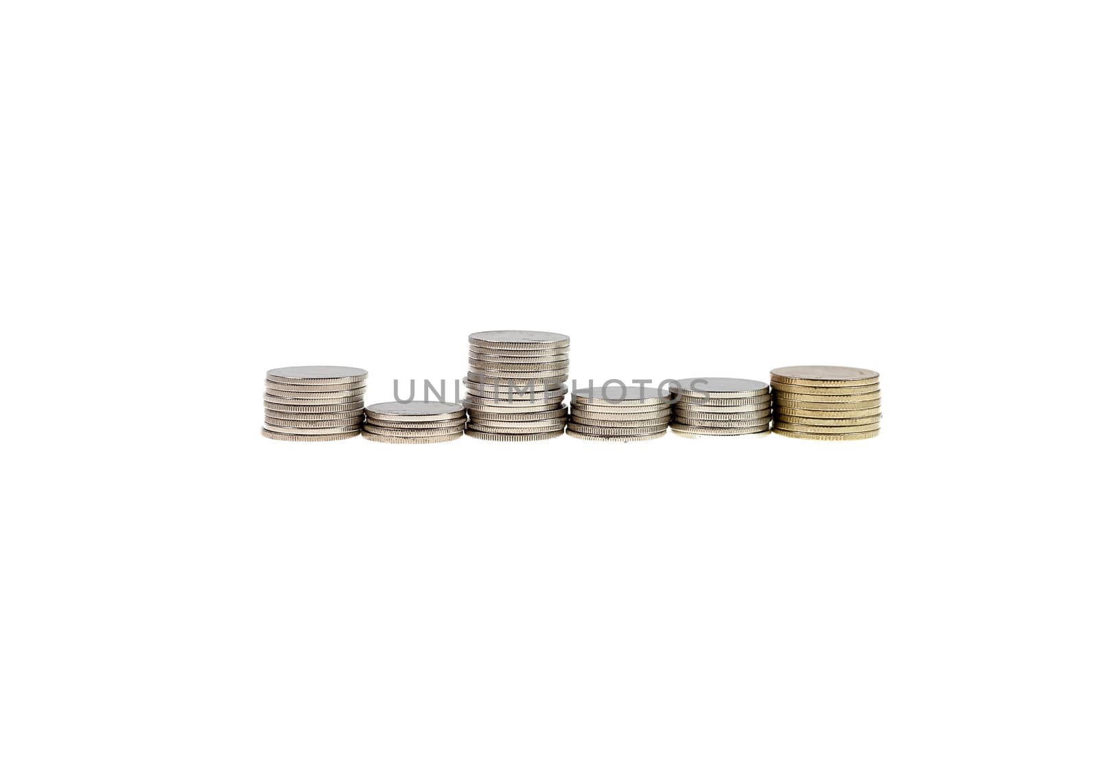 money Coins thai bath sort on white background