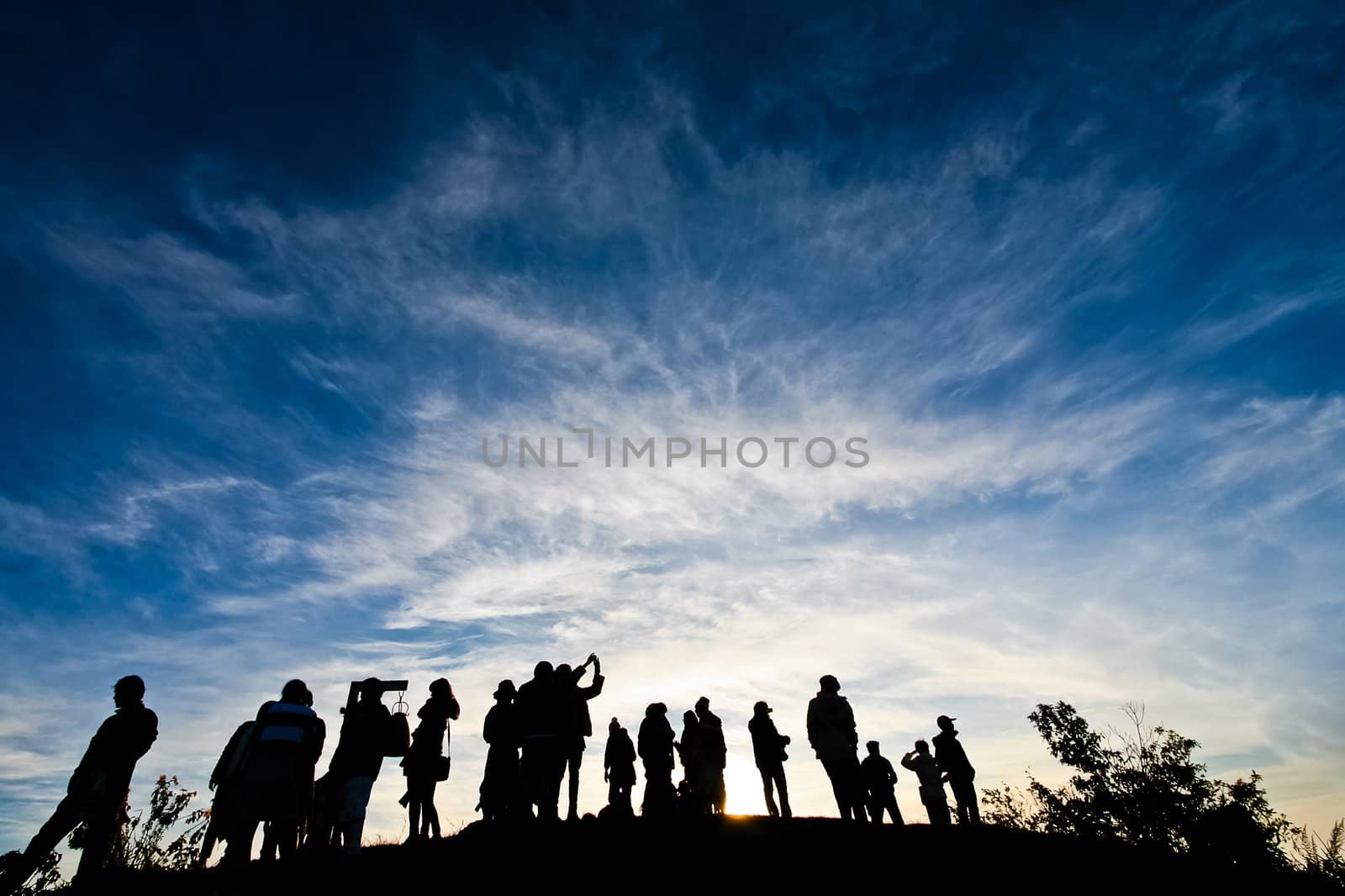 People on Mountain sunlight in the morning