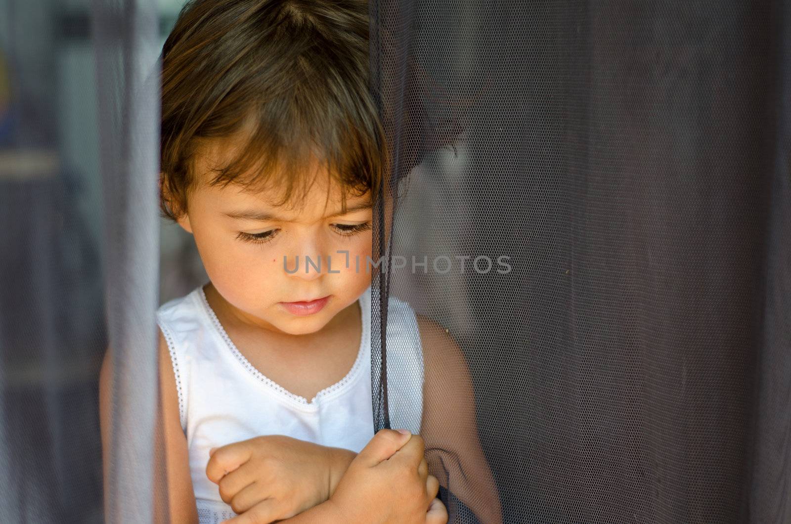 Baby wiith her Thoughts behind the Curtain, Italy by jovannig