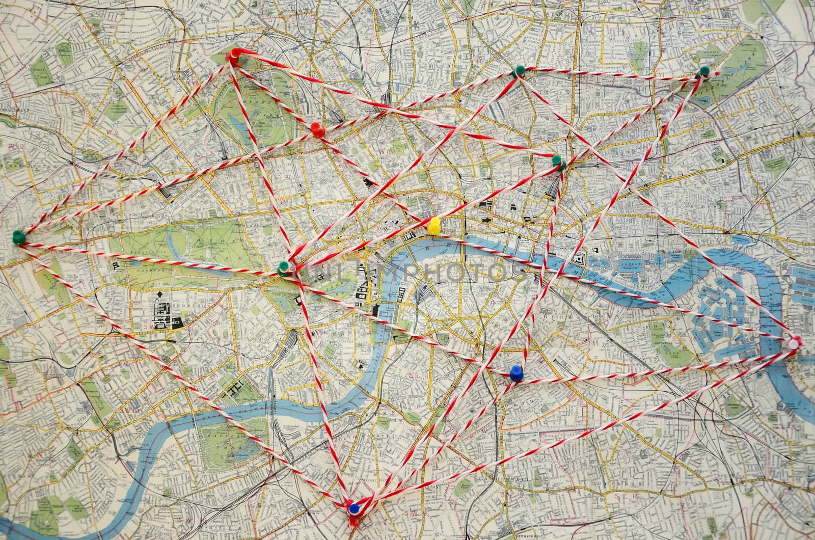 Map with pin point for travel, Vacation concept