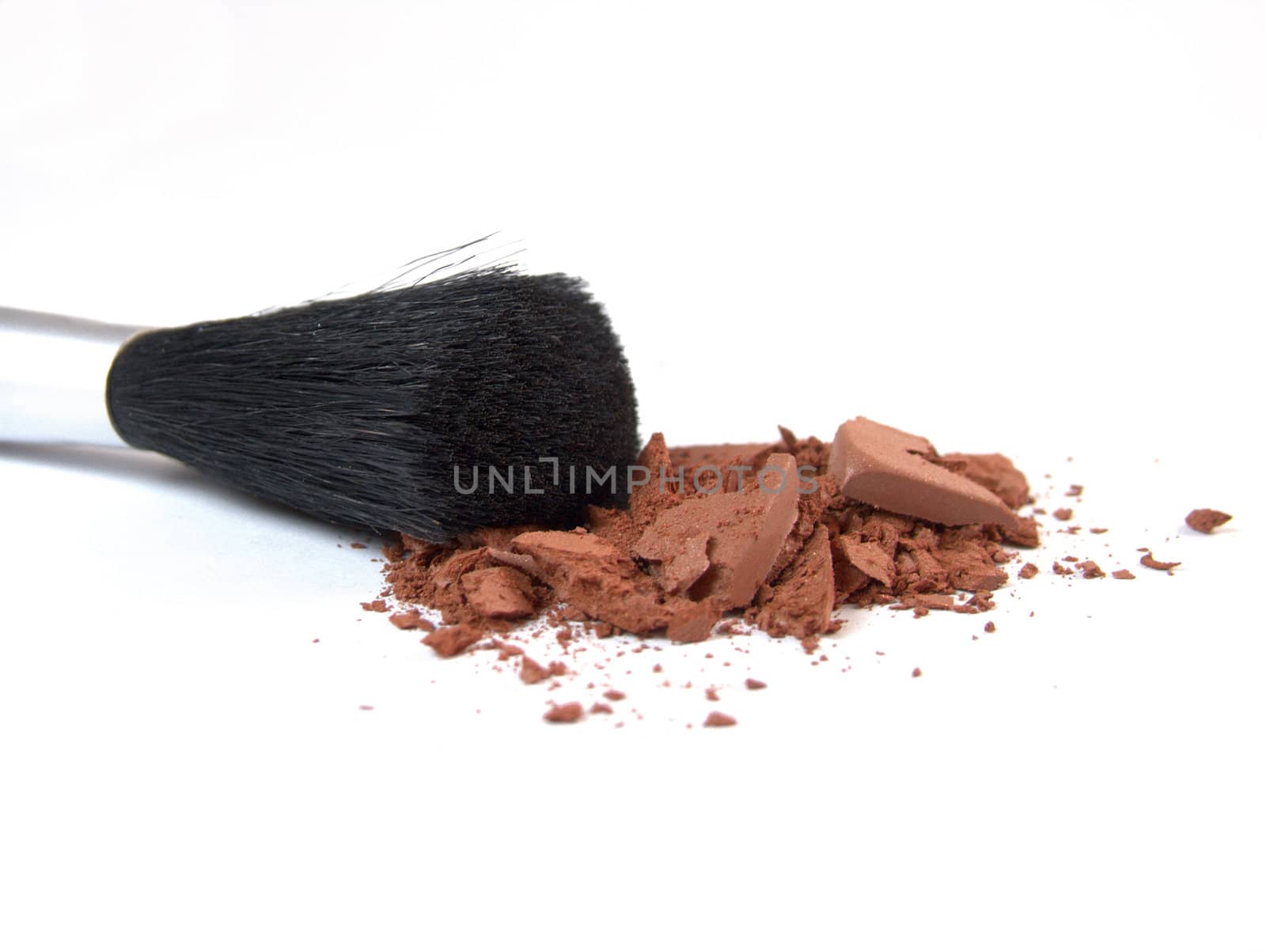 Crashed makeup and brush