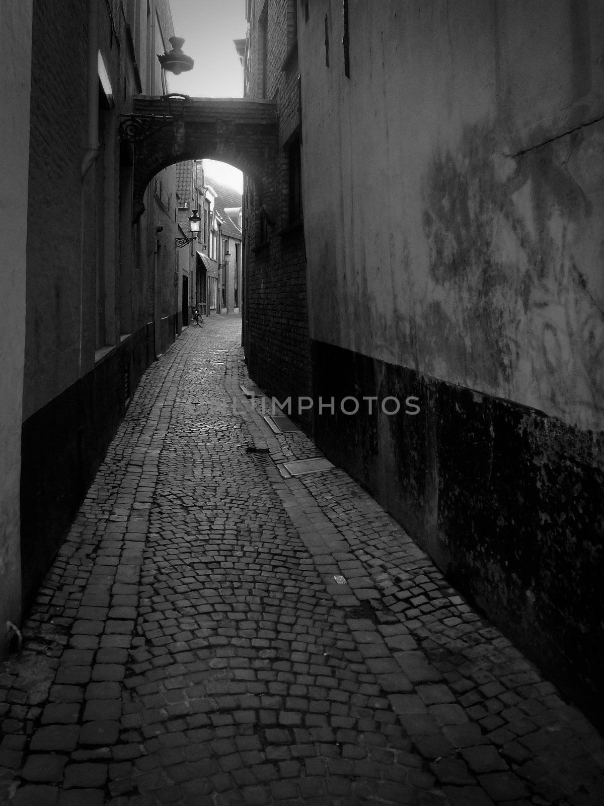A narrow Dark Alleyway