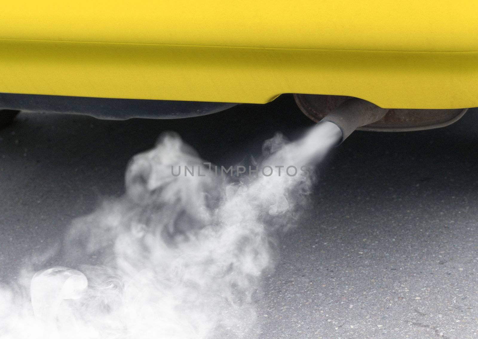 pollution of environment from a car by ssuaphoto