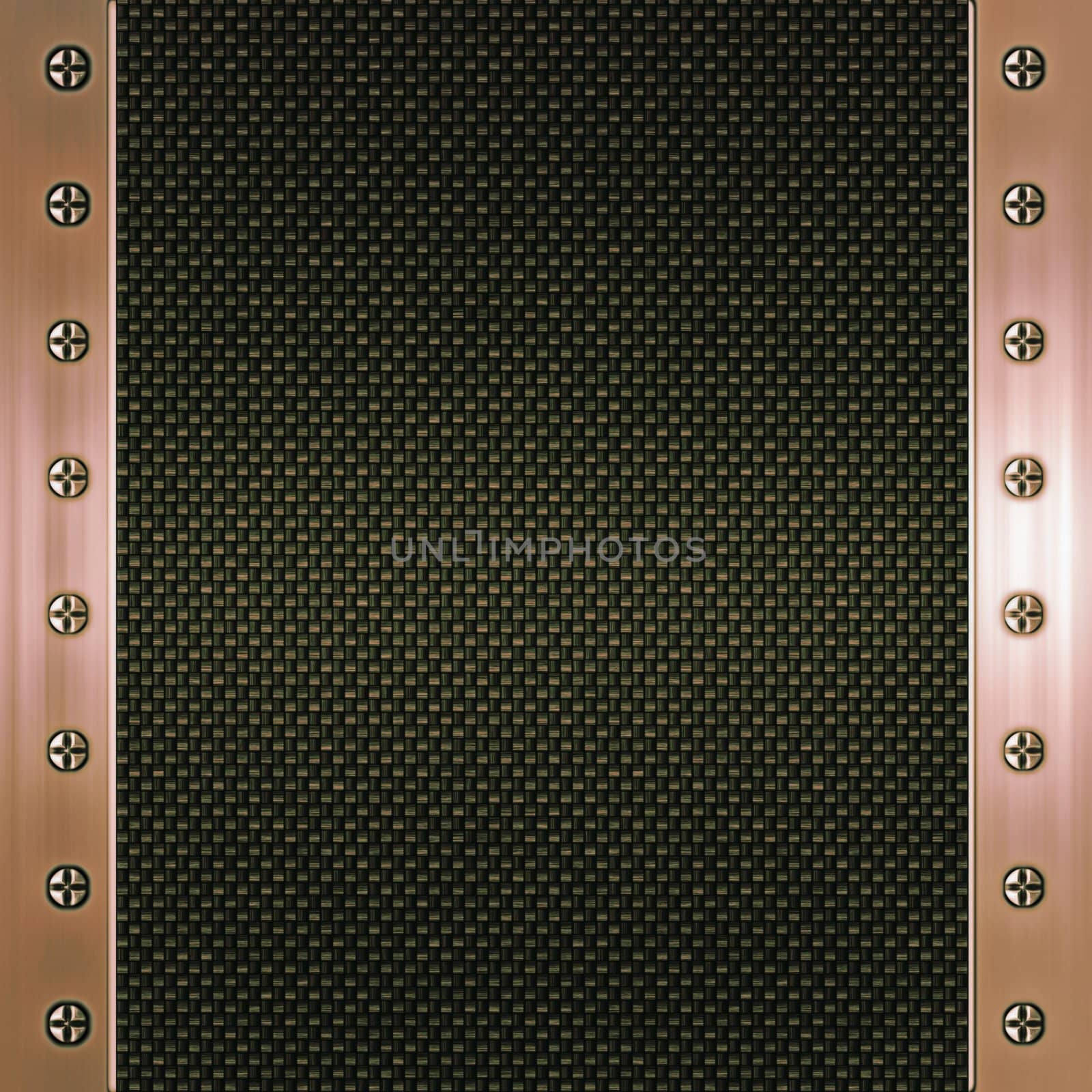 image of carbon fibre inlaid in copper metal frame