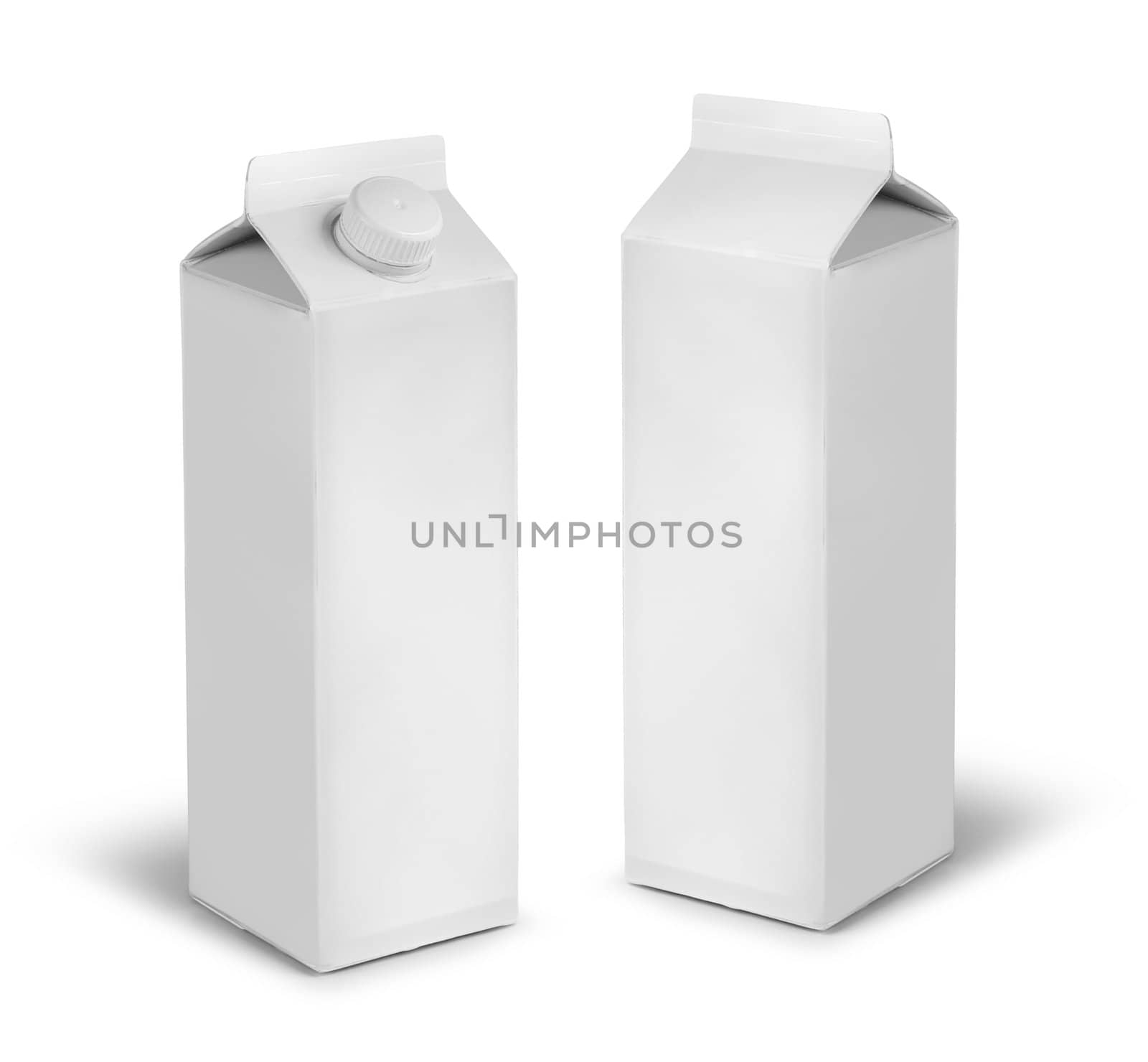 Blank milk or juice carton cans dummy isolated on white