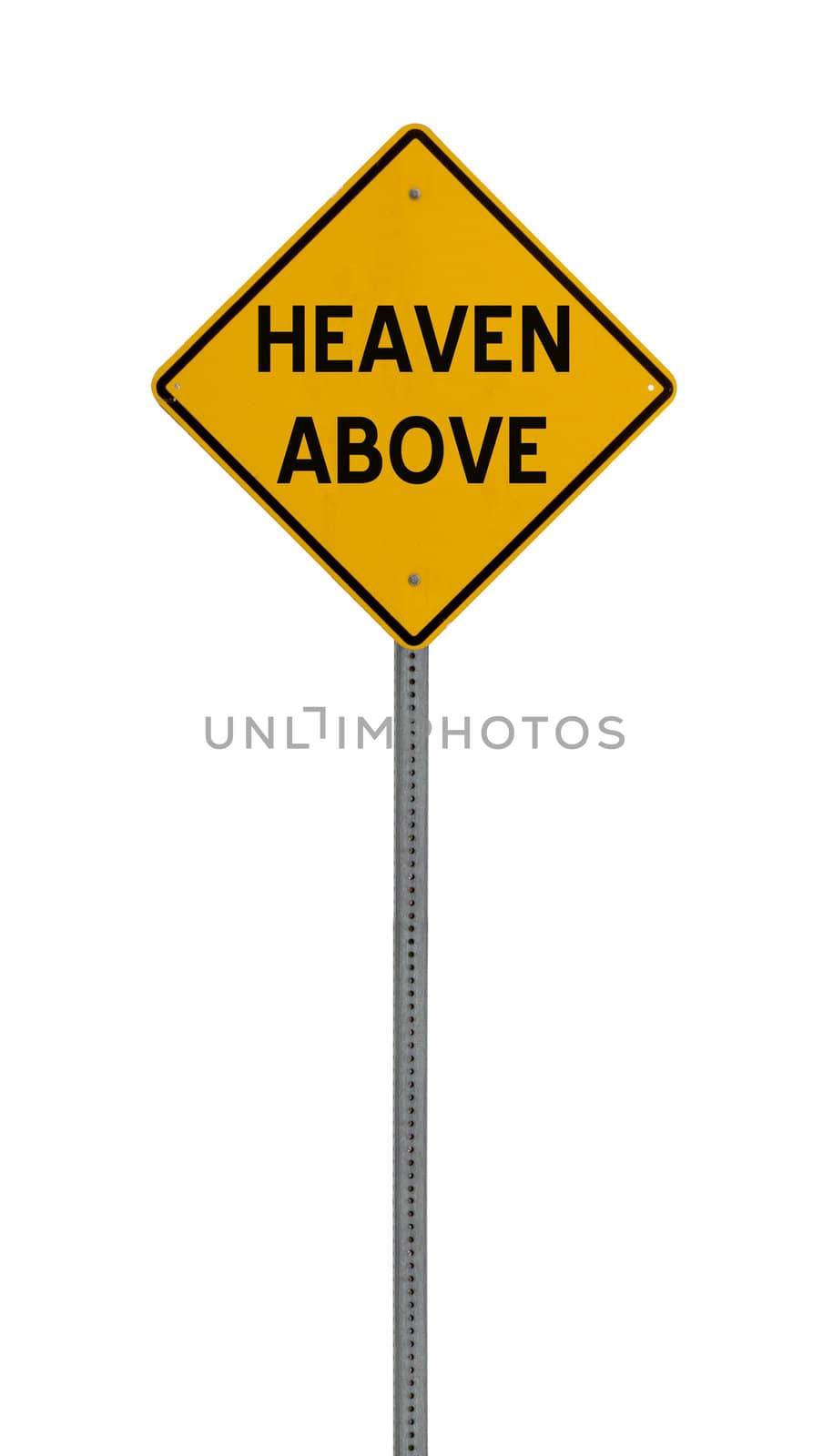  heaven above - Yellow road warning sign by jeremywhat