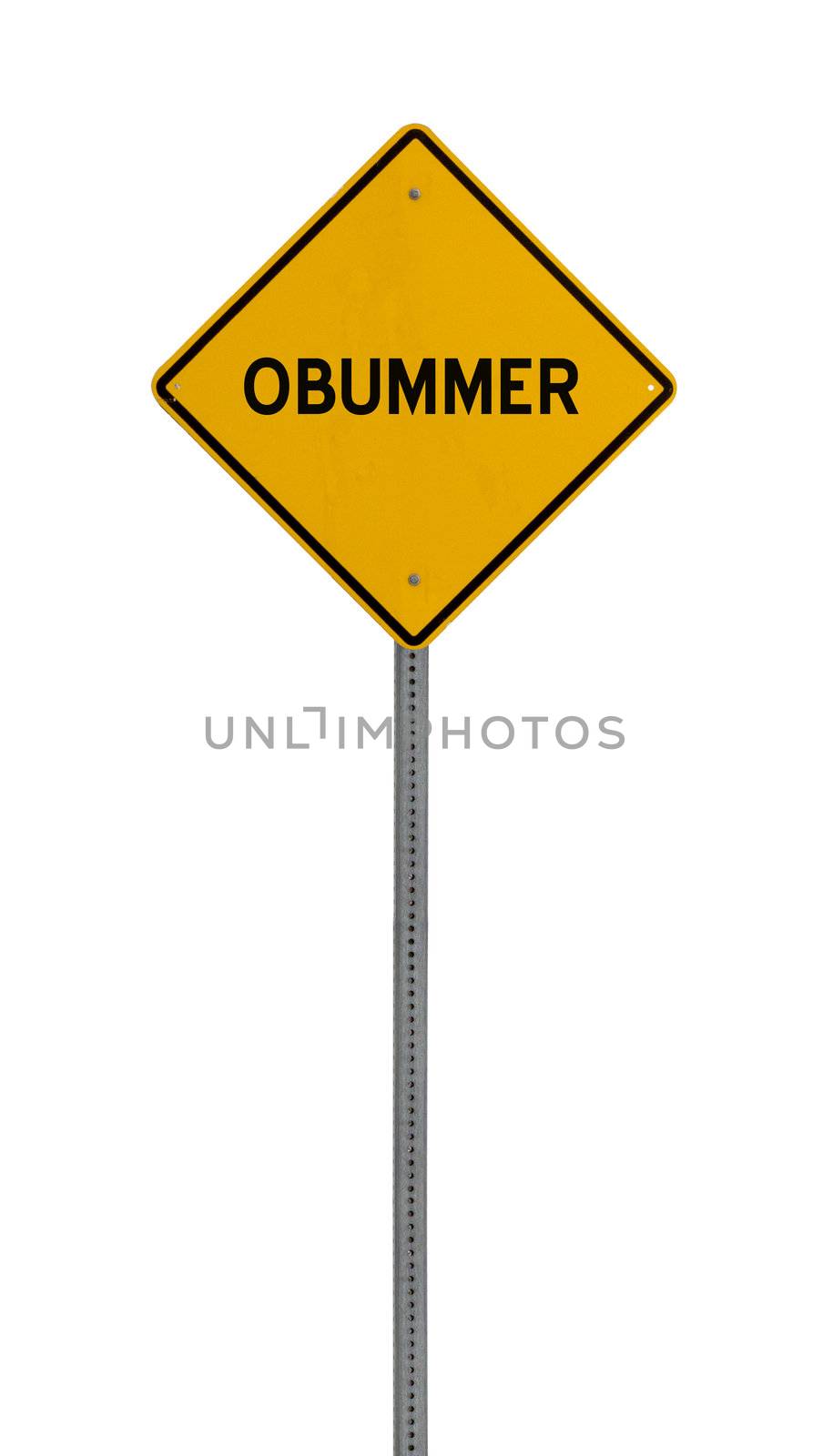 obummer - Yellow road warning sign by jeremywhat