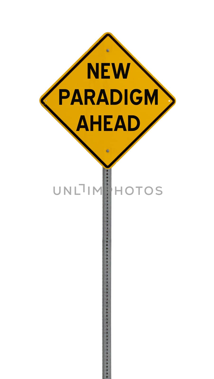  new paradigm shift ahead - Yellow road warning sign by jeremywhat