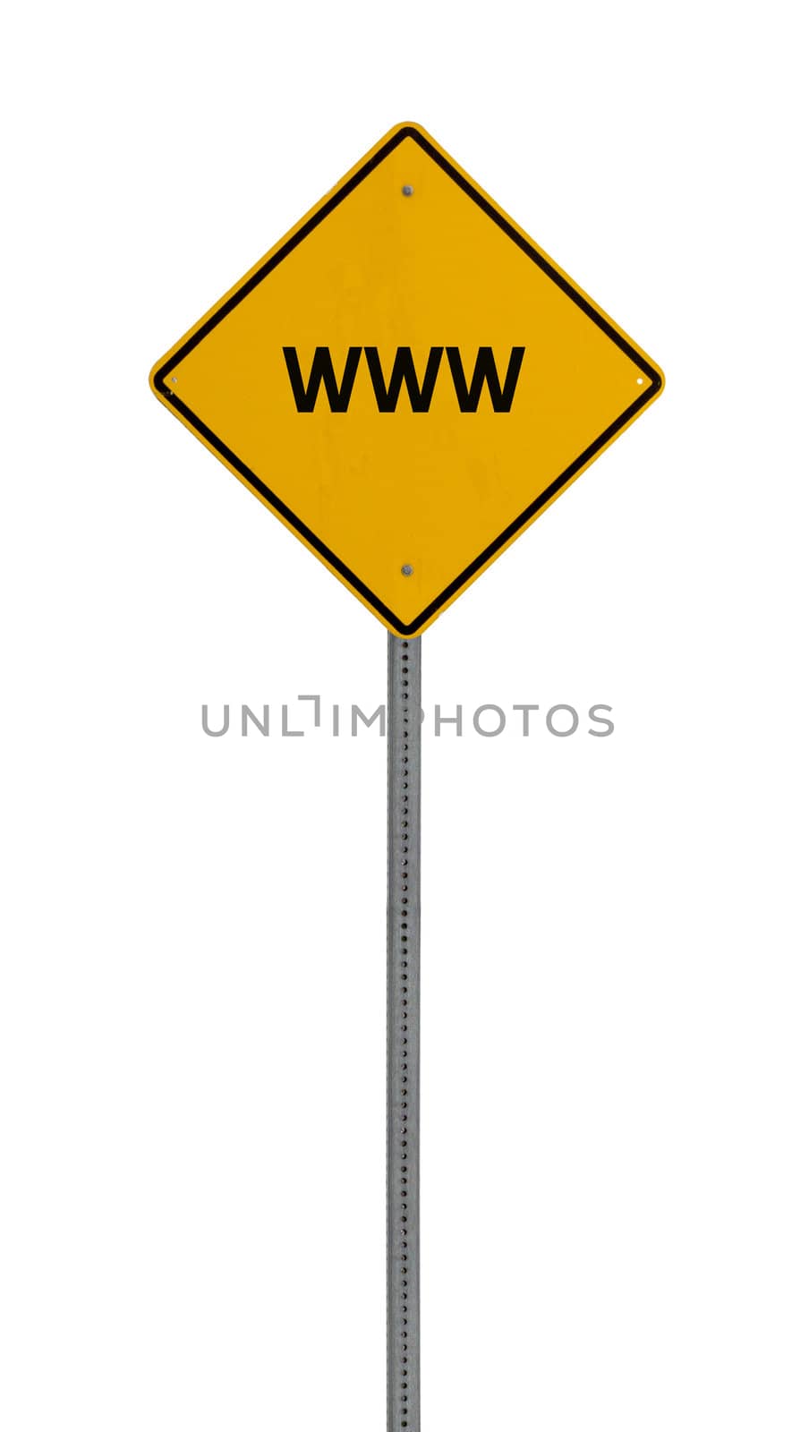 www - Yellow road warning sign by jeremywhat