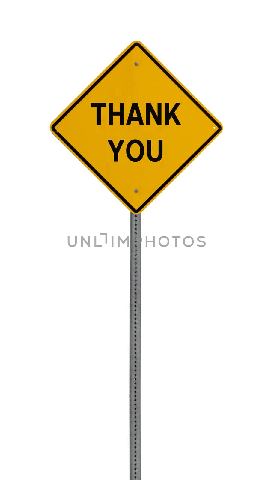 thank you - Yellow road warning sign by jeremywhat
