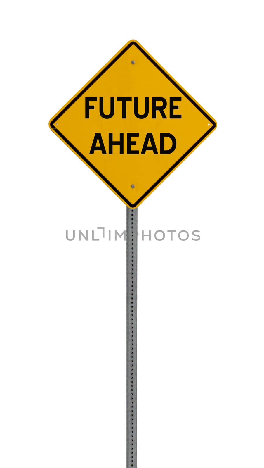  future - Yellow road warning sign by jeremywhat