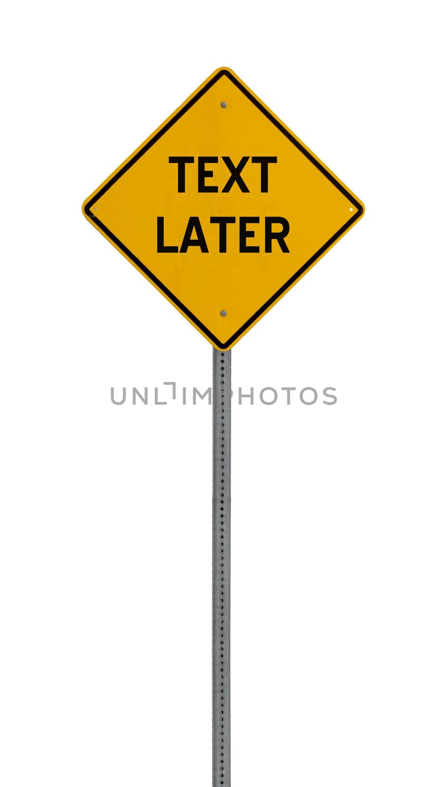 a yellow road sign with a white background for you to use in your design or presentaion.