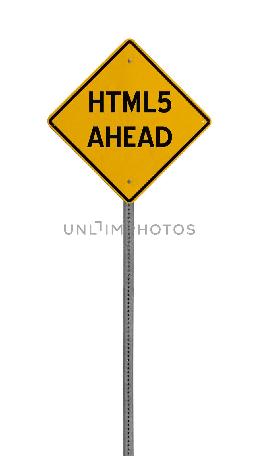 html5  - Yellow road warning sign by jeremywhat