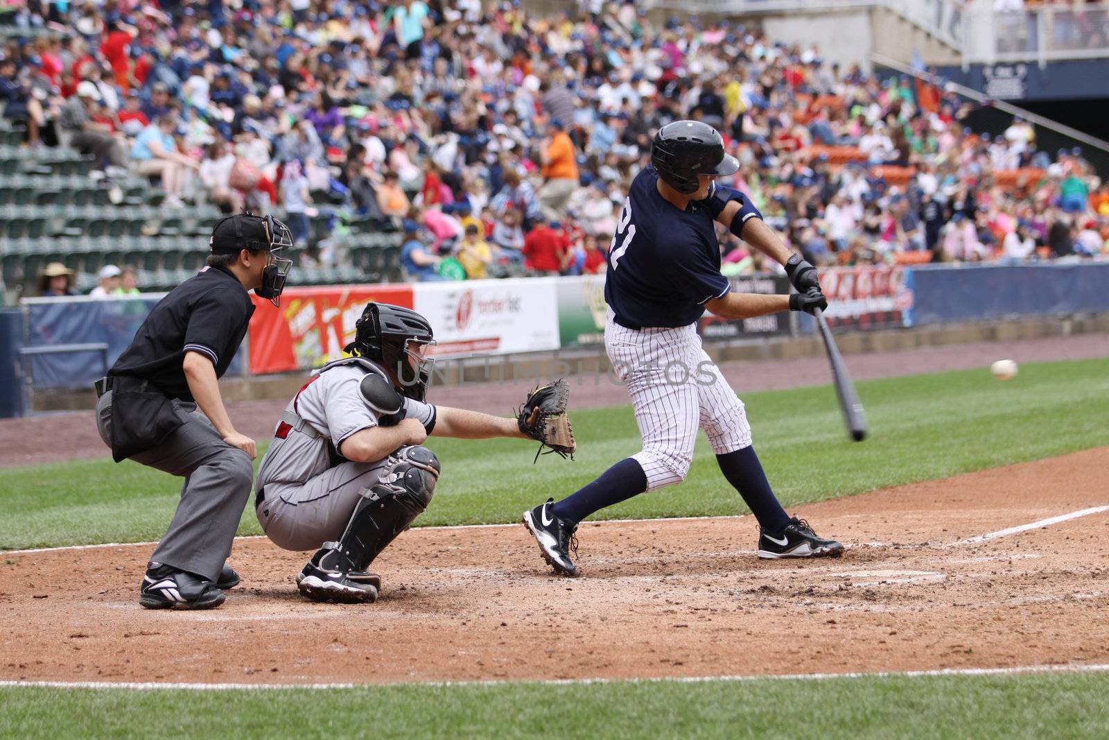 SCRANTON, PA - MAY 24: Scranton Wilkes Barre Yankees batter Jesus Montero swings  during a game against the Indianapolis Indians at PNC Field on May 24, 2011 in Scranton, PA.