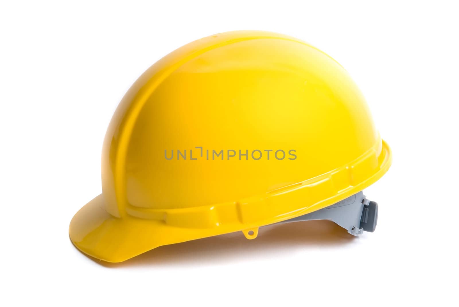 Yellow helmet isolated on white background