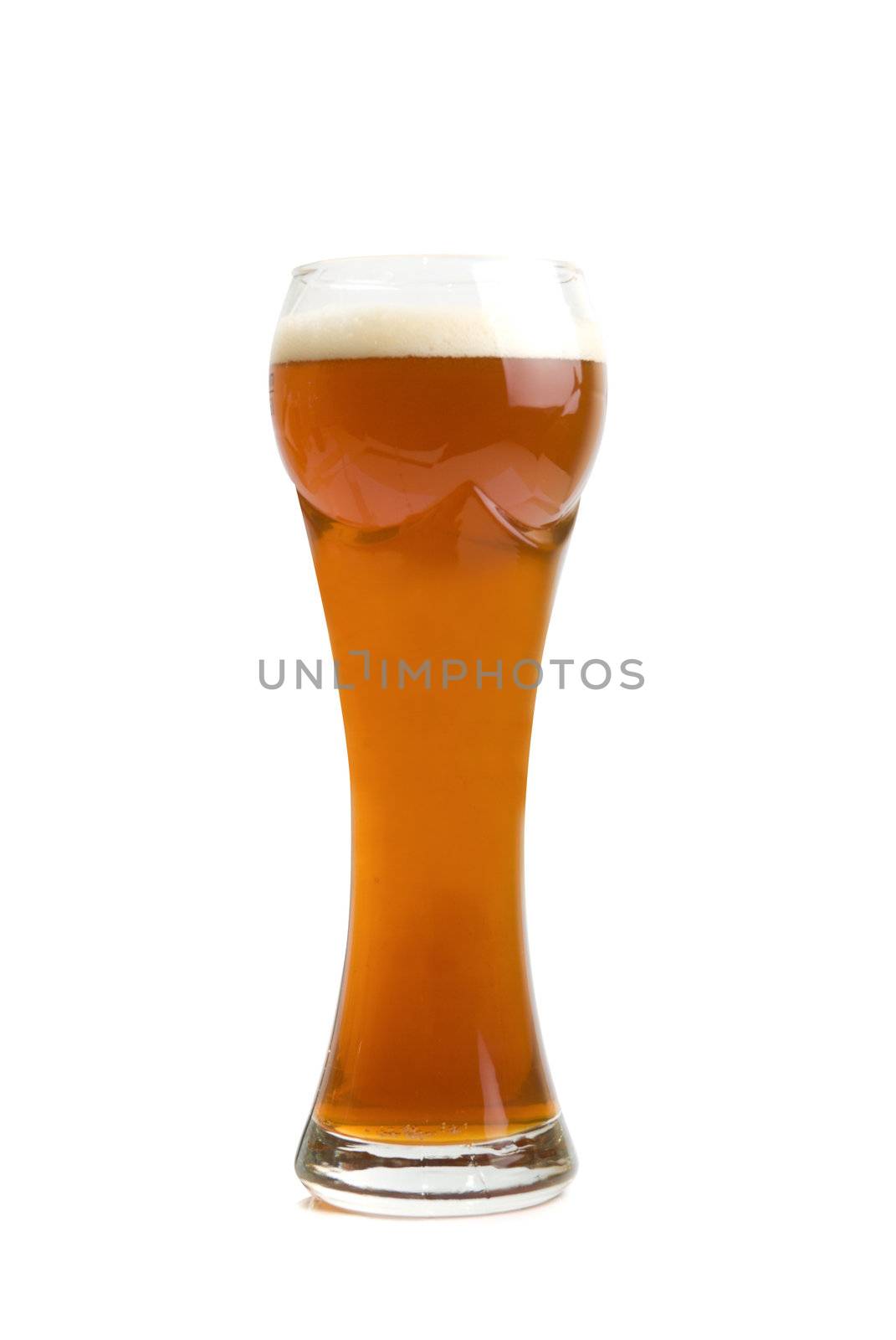 Glass of Brown Beer isolated on a white background
