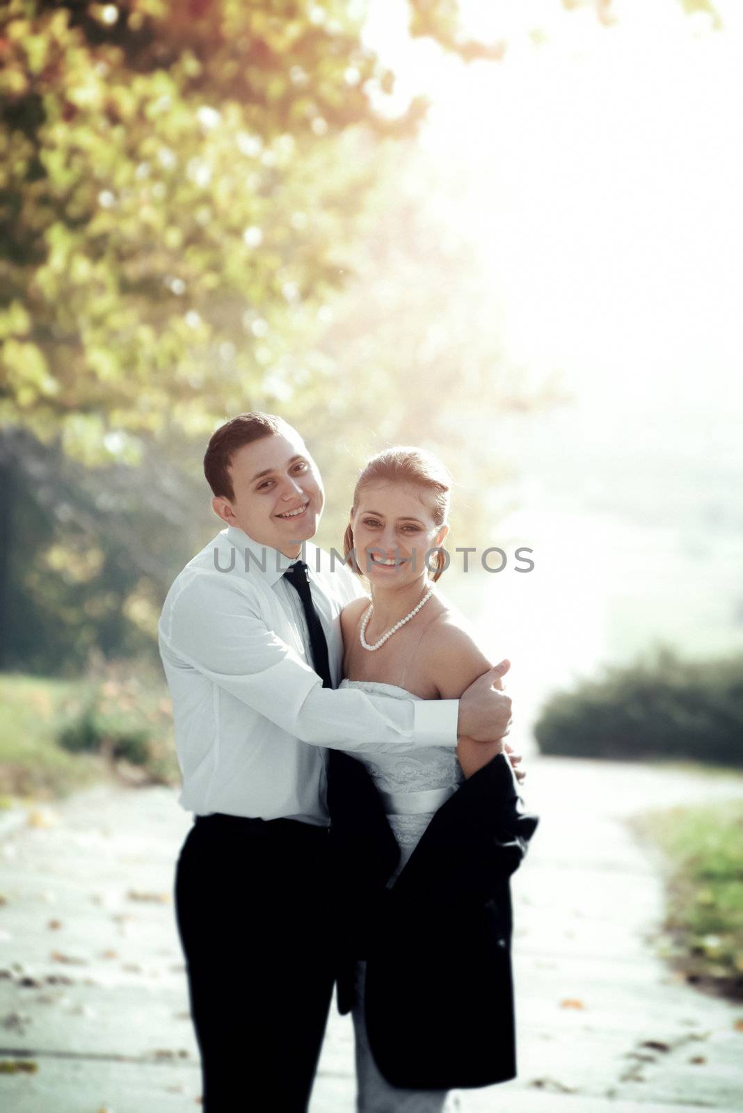 Young couple embracing each other