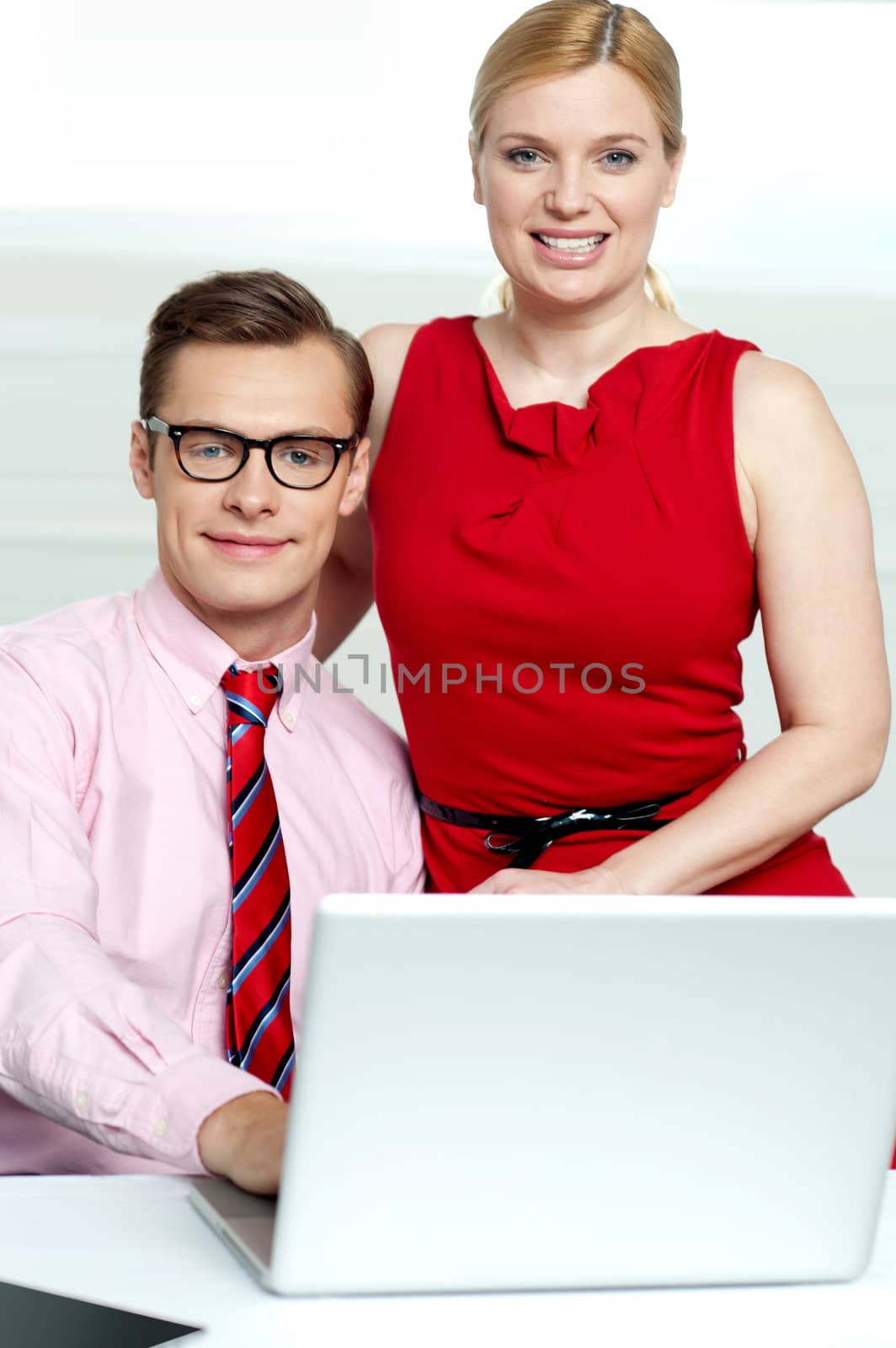 Portrait of business team. Man and woman by stockyimages