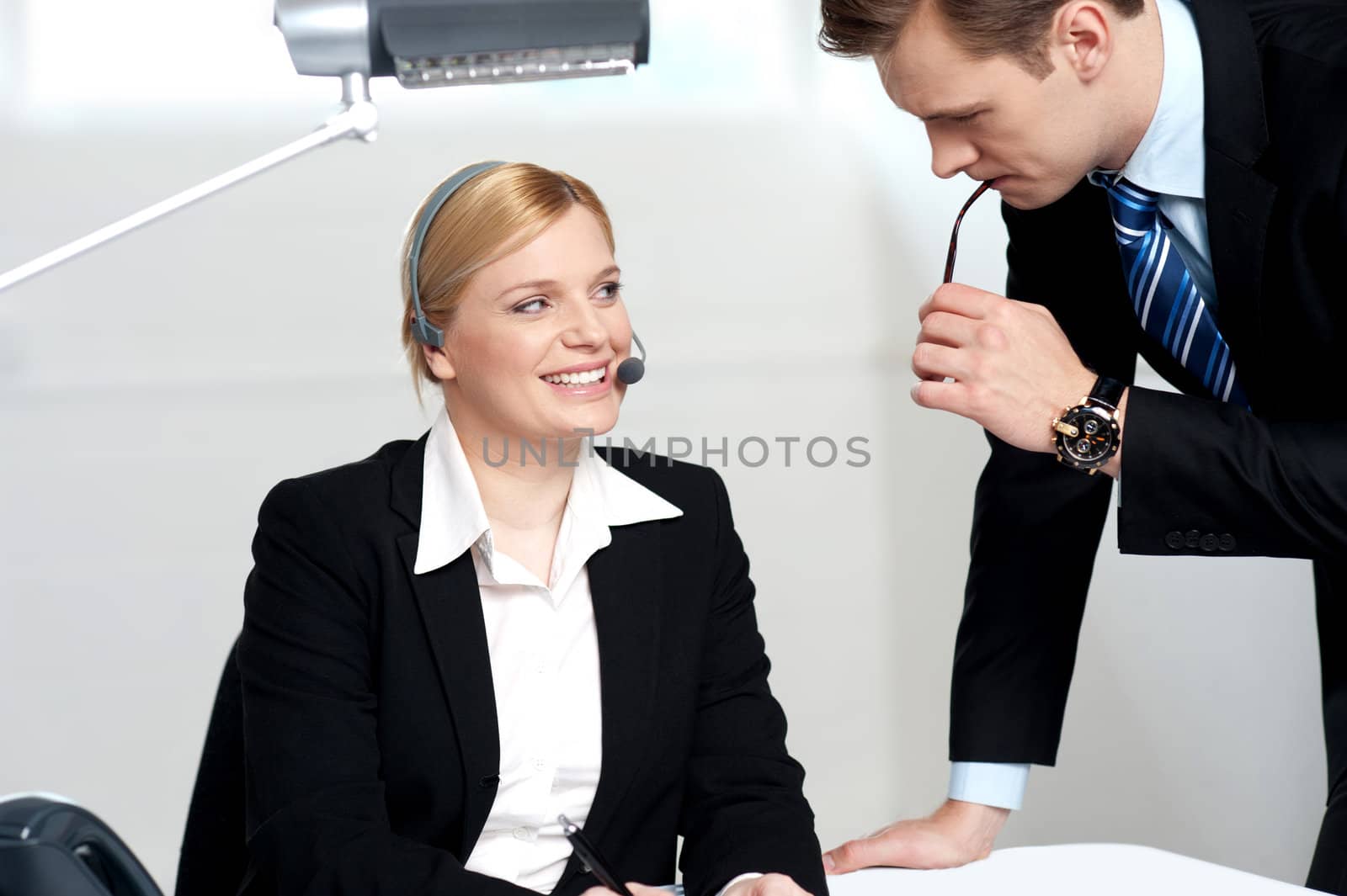 Business colleagues having a great time by stockyimages