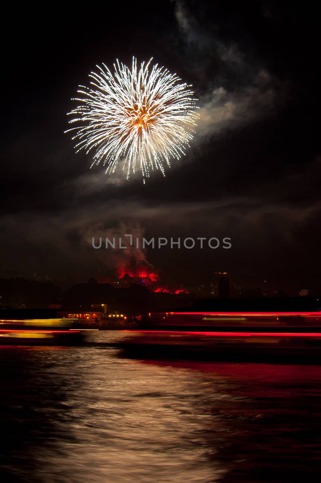 fireworks at the Rhein in Flammen festival in Bingen