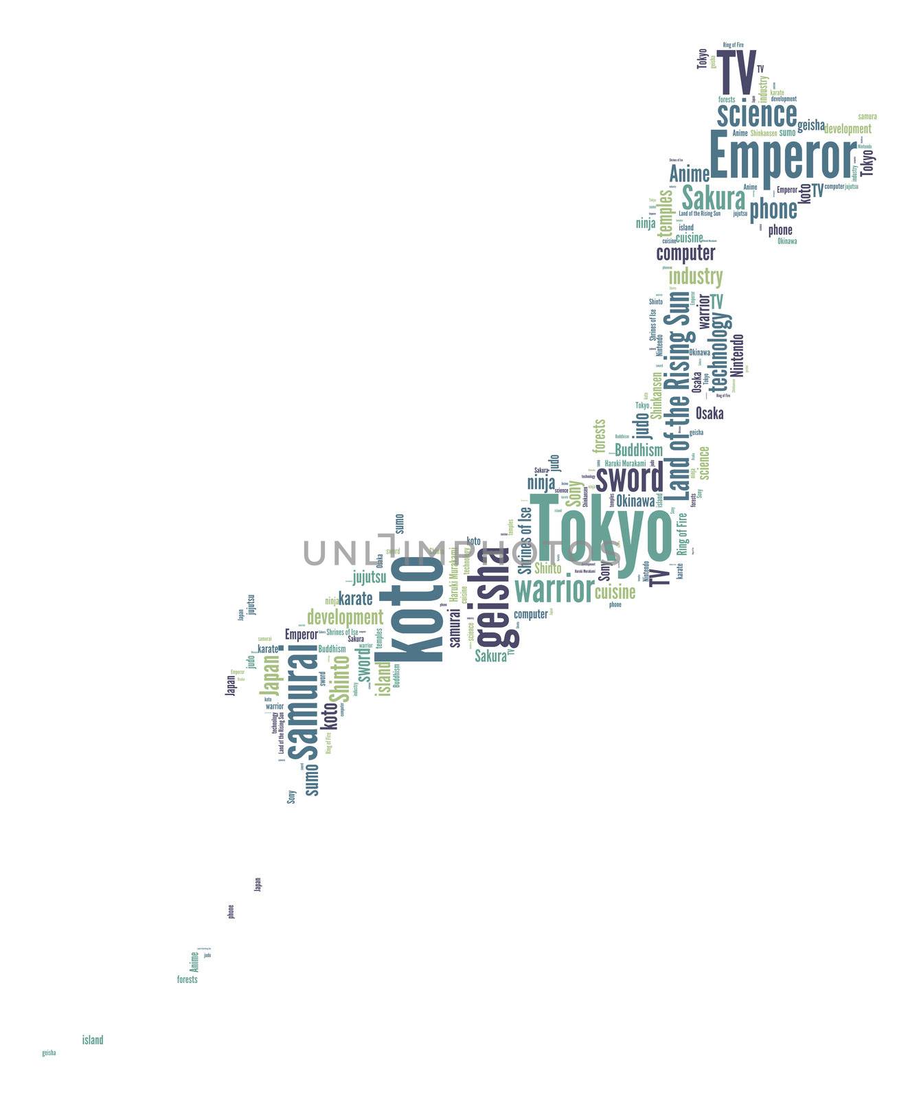 Japan temple word cloud