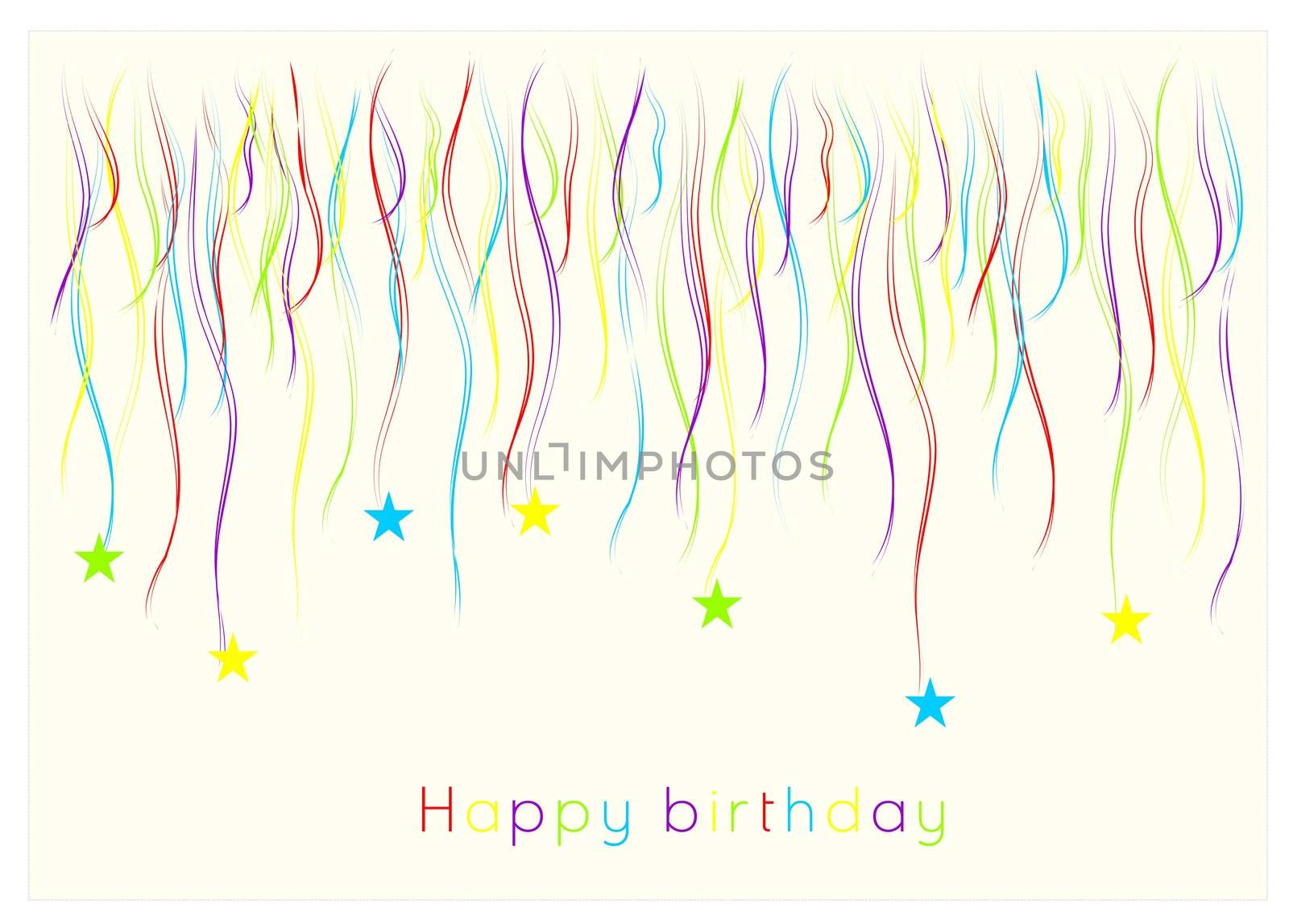 best wishes and congratulations card with colored ribbons