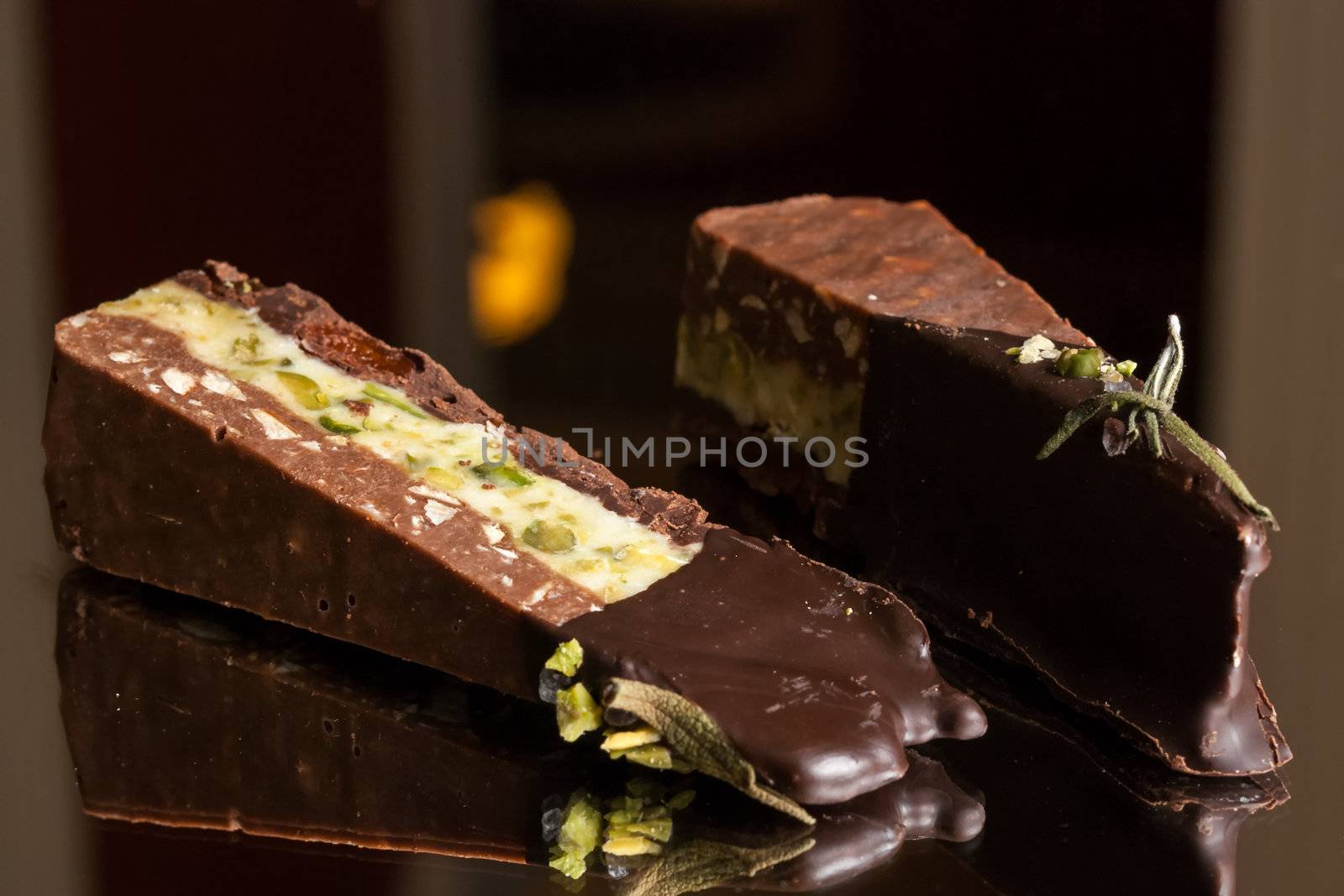 Luxury handmade black chocolate candy with stick