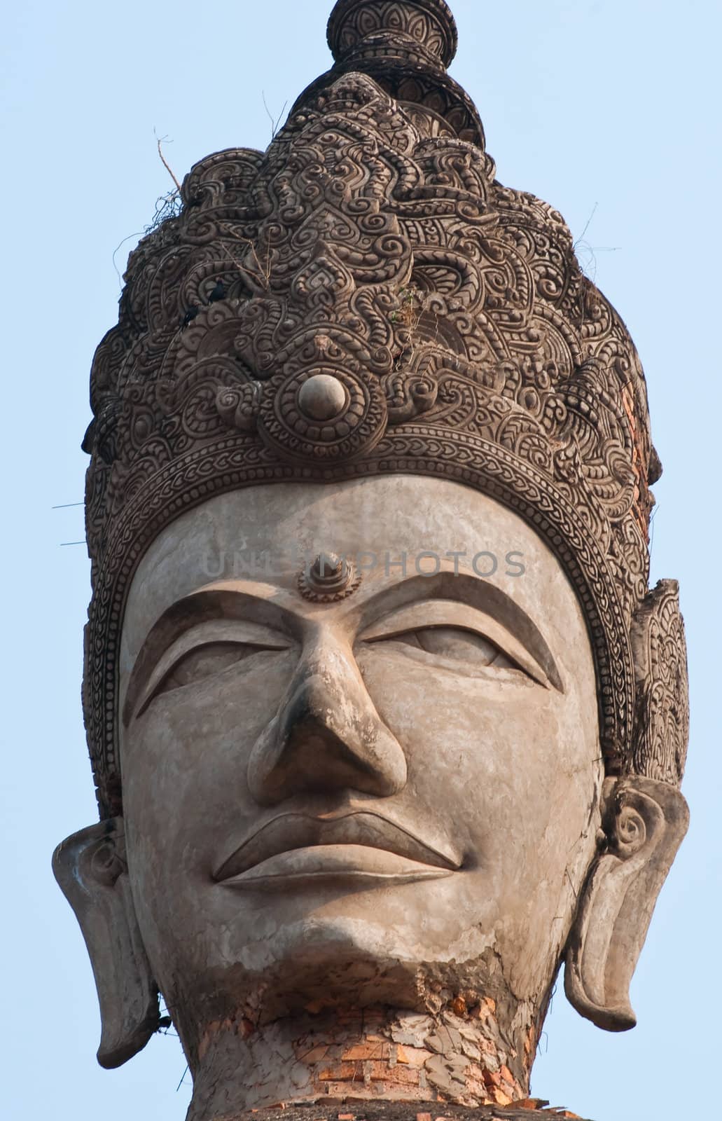 stucco ancient architecture in Sala Kaew Ku - Thai temple in hindu style, Nhongkhai Province Thailand 