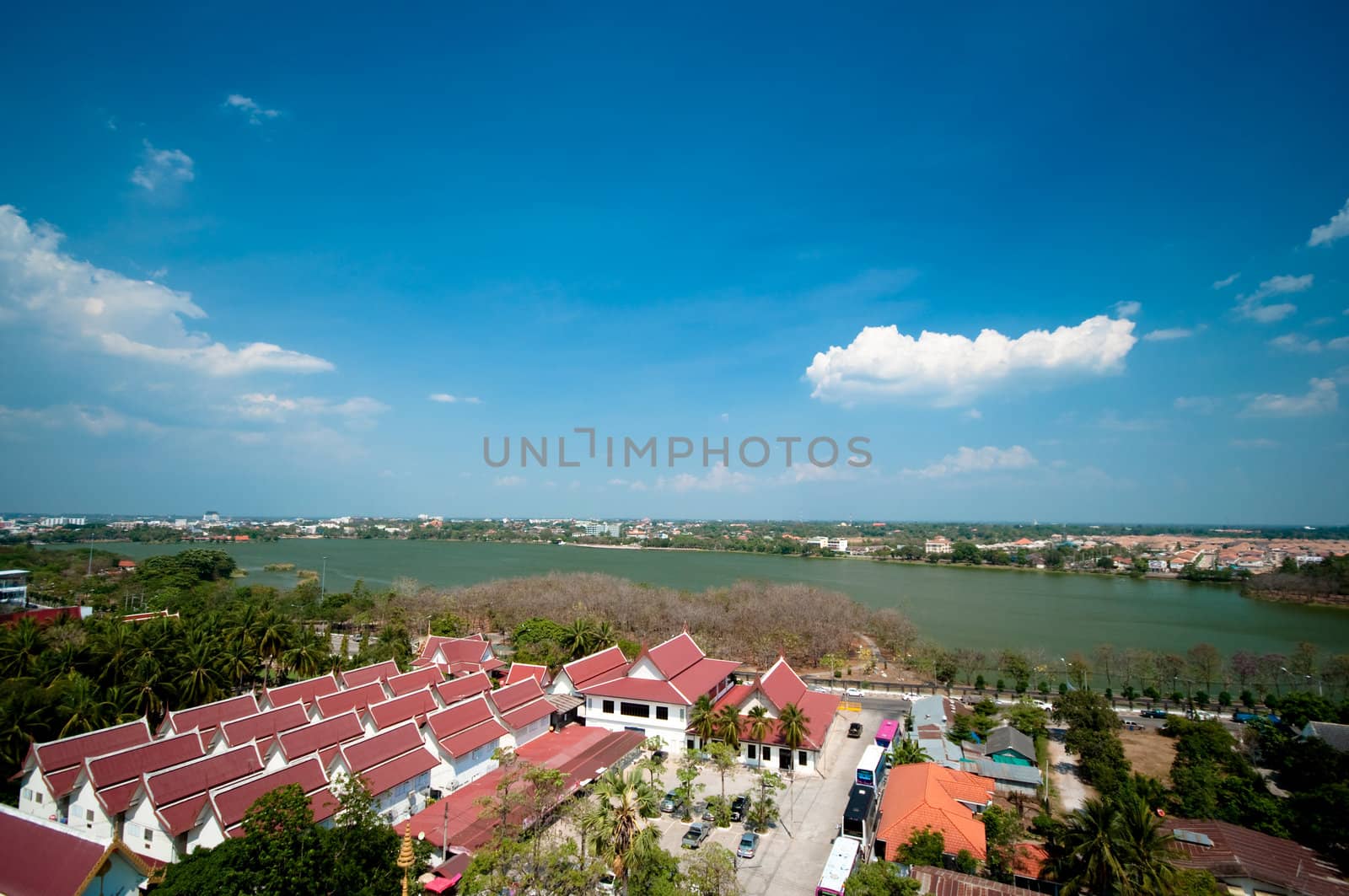 Landscape of Khonkaen lake in Khonkaen Province in Northeastern of Thailand
