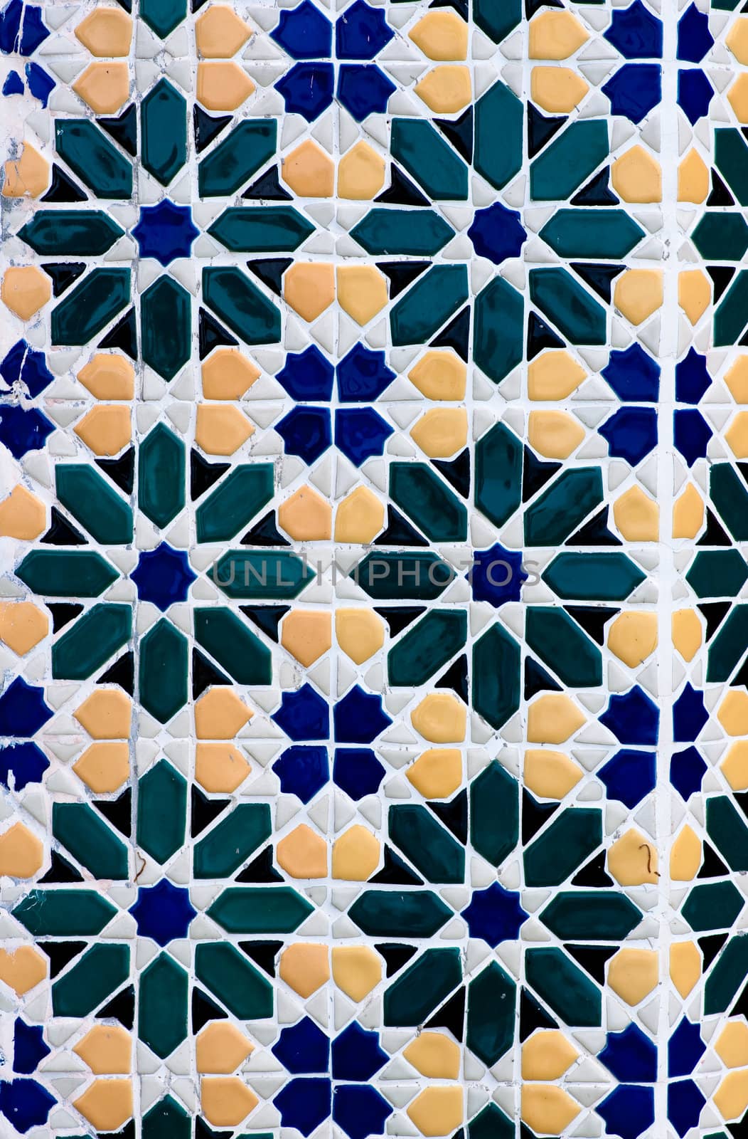 Nice detail of an islamic mosaic wall in Moroccan style