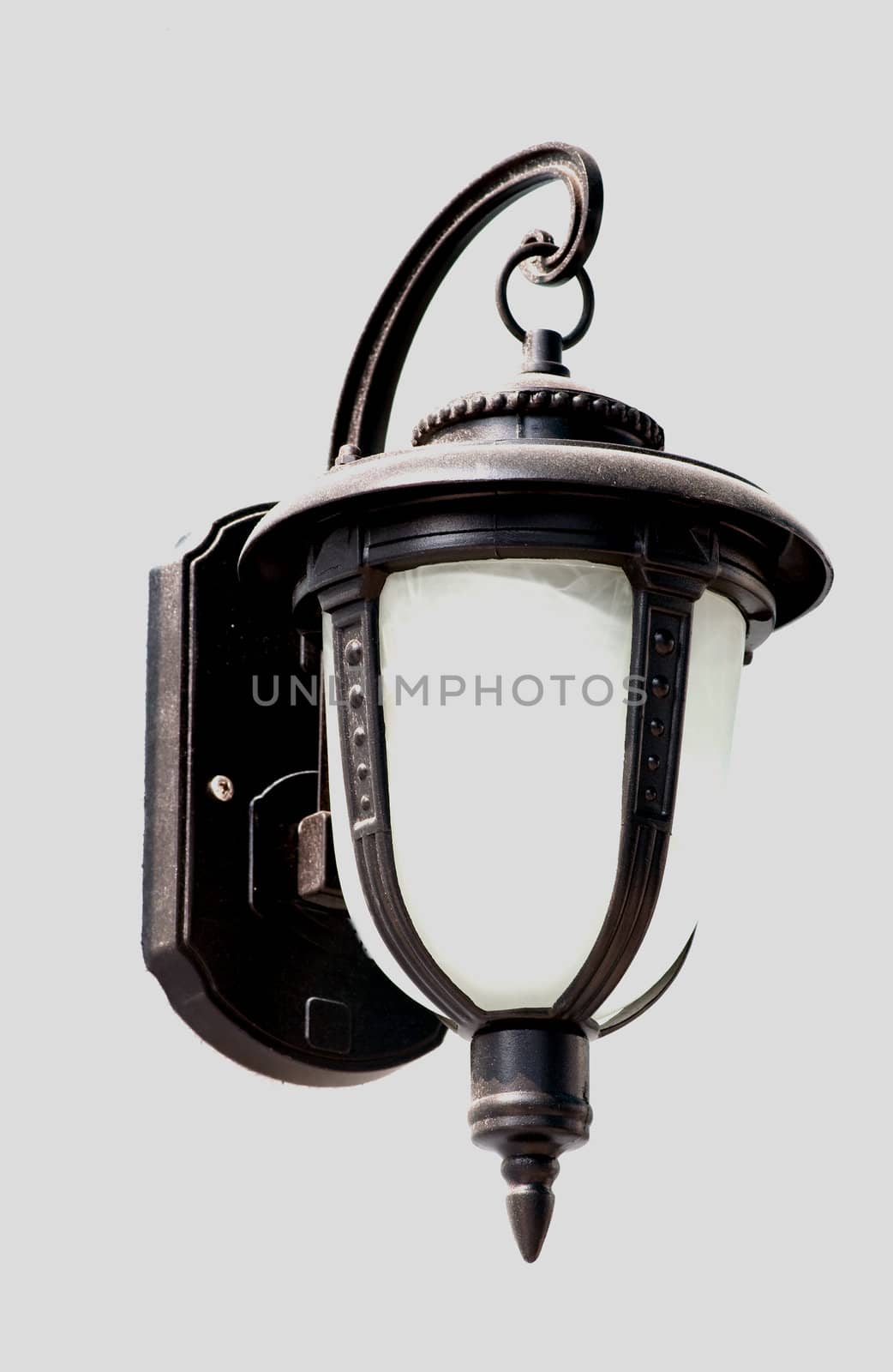 vintage street light lamp on the wall