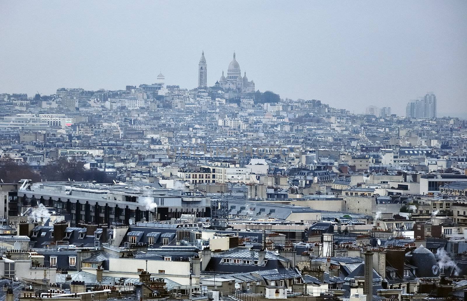 Paris - France Basilique Du Sacre Coeur. City view.