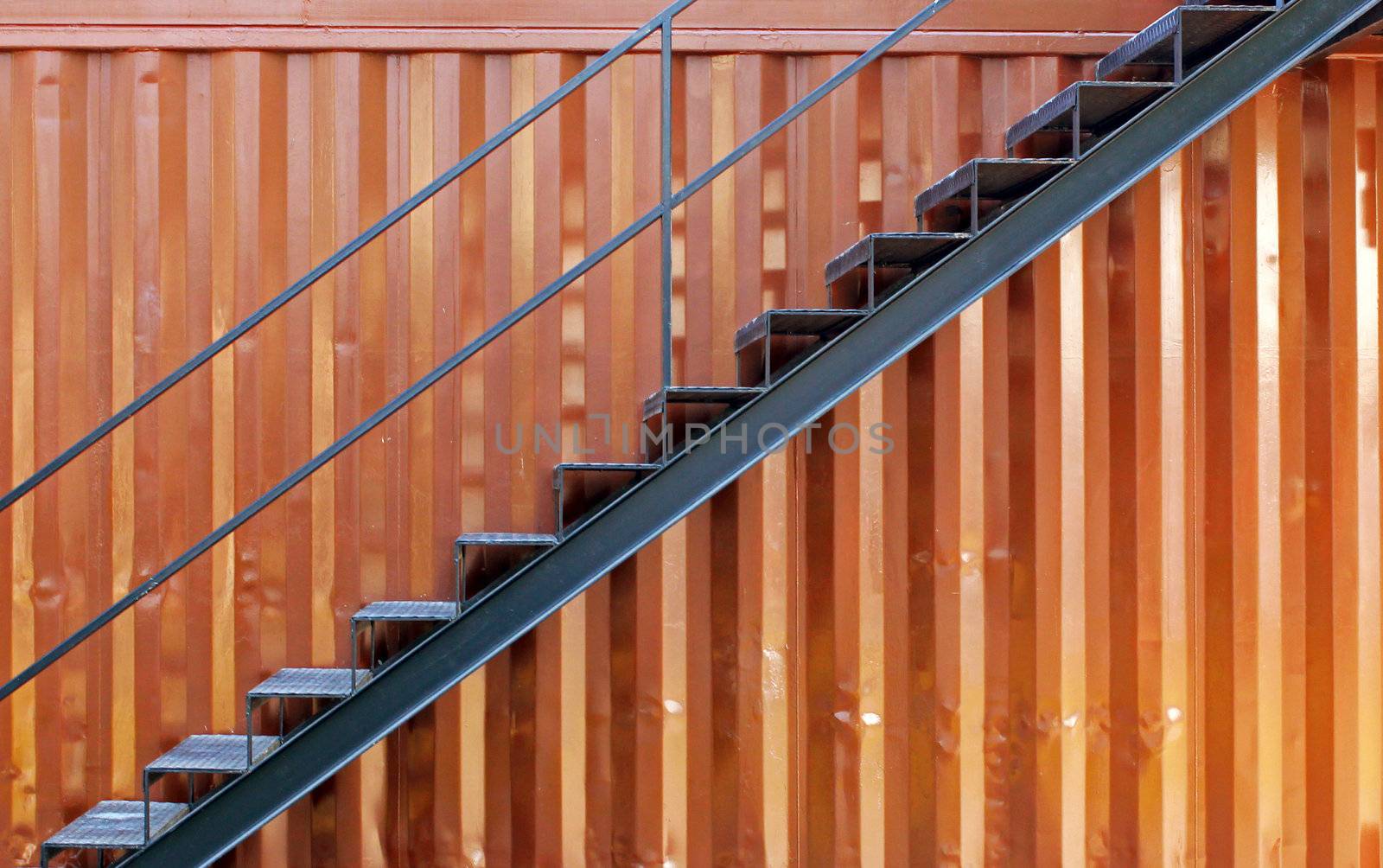 Steel stairs with cargo container by nuchylee