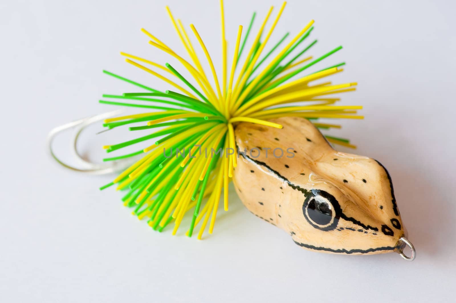 colorful fishing lures on white background