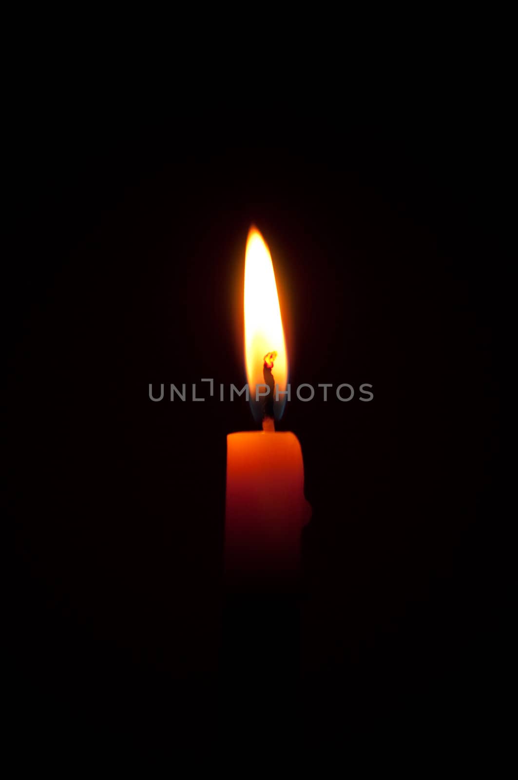 candle flame on black background