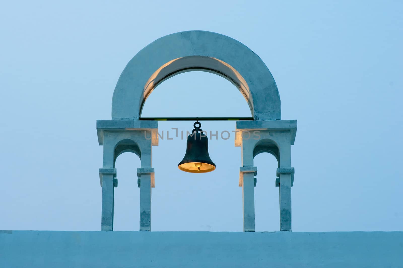 vintage belfry in greek style