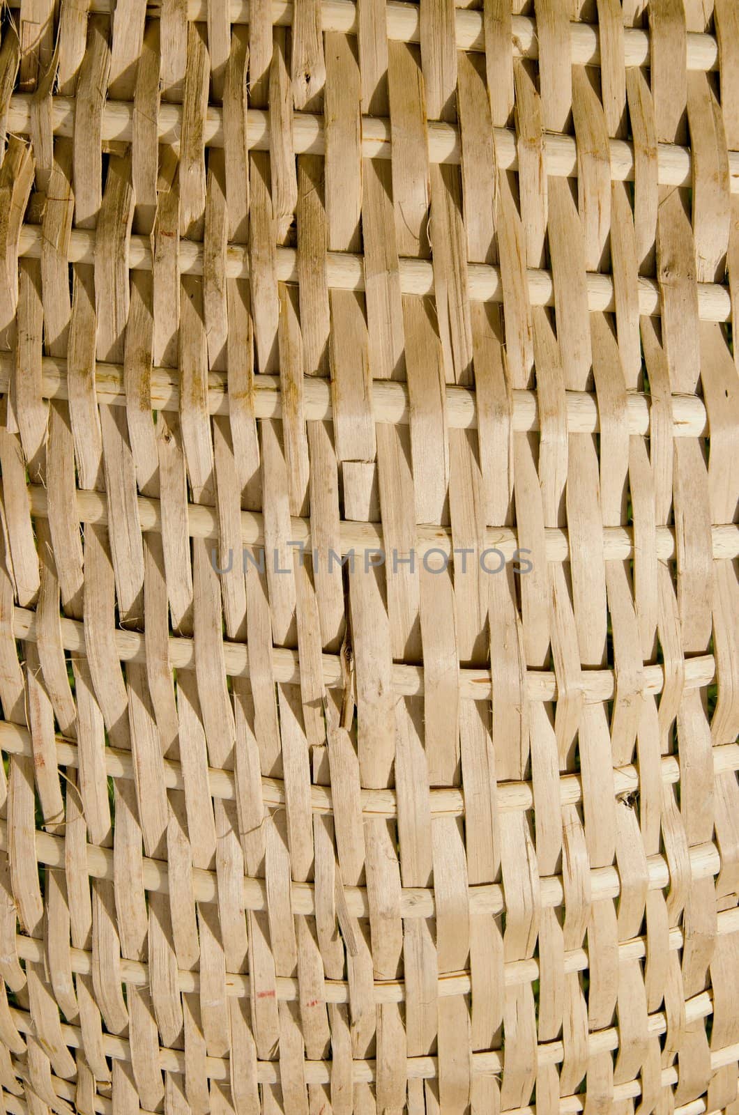 Wicker fragment background. Handmade interesting wooden backdrop.