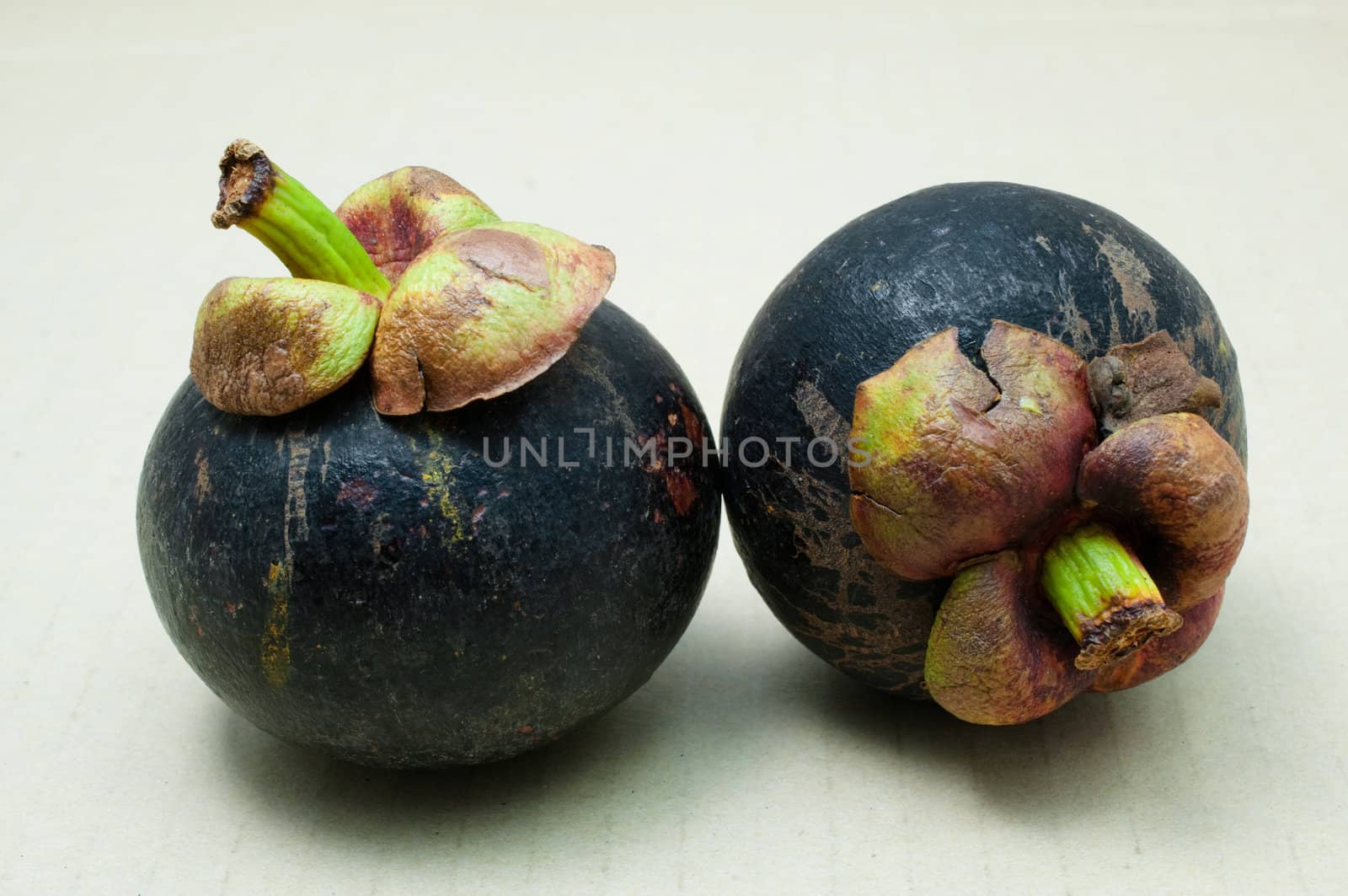 mangosteens on white background